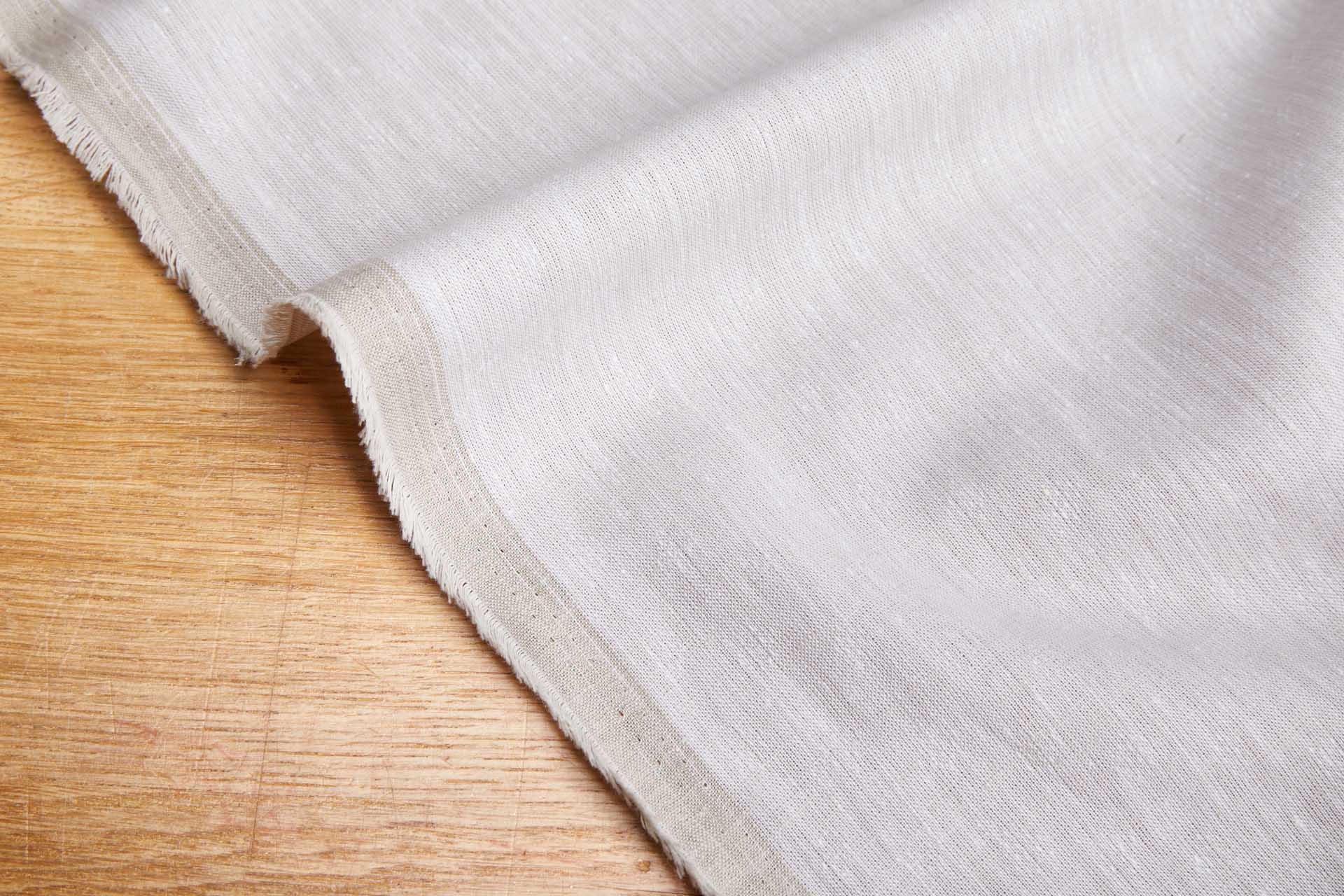 Delicate Linen Dobby Jaquard - Off White and Natural fabric, image 4 of 7