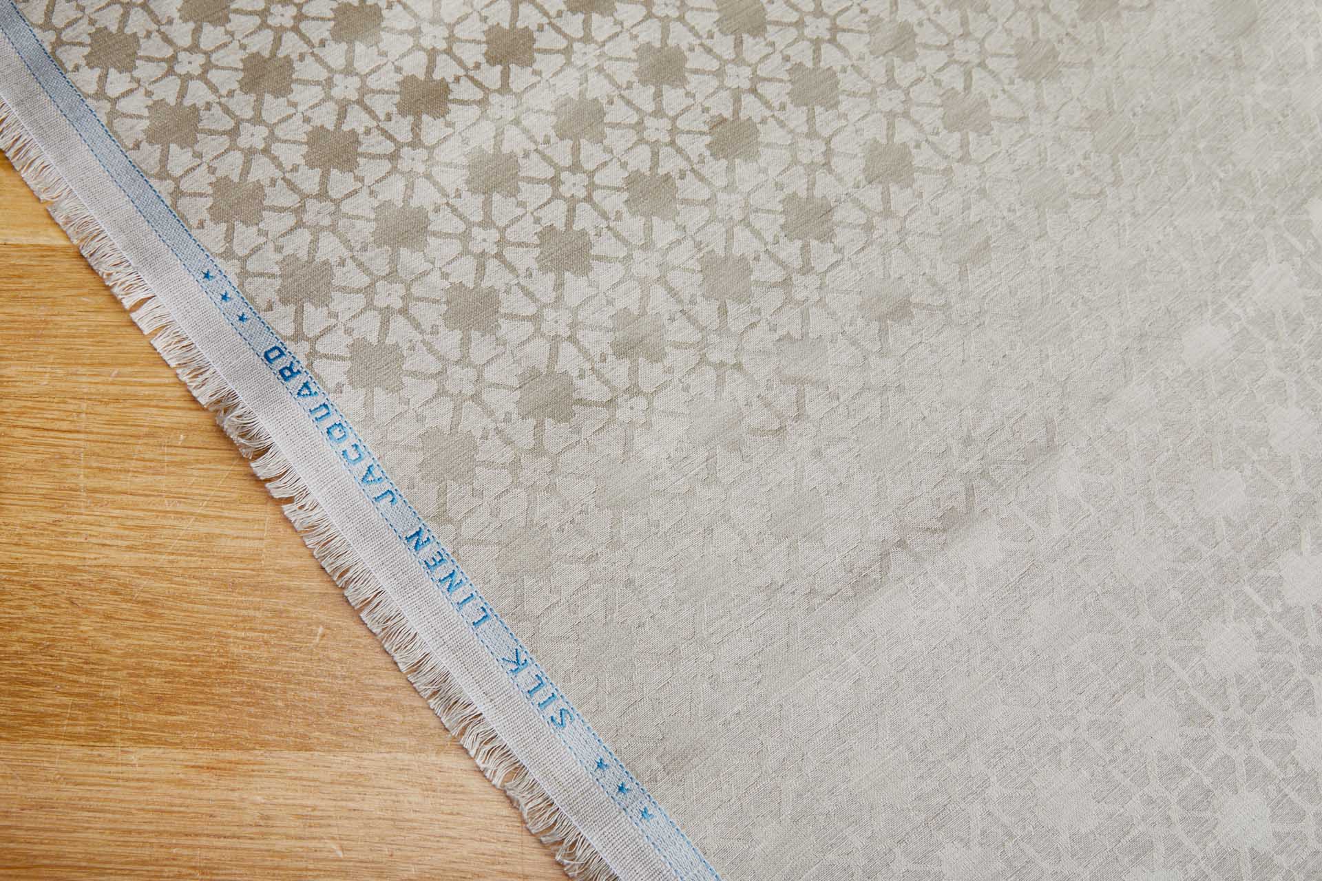 Regency Jacquard in Natural Silk and Linen fabric, image 9 of 10