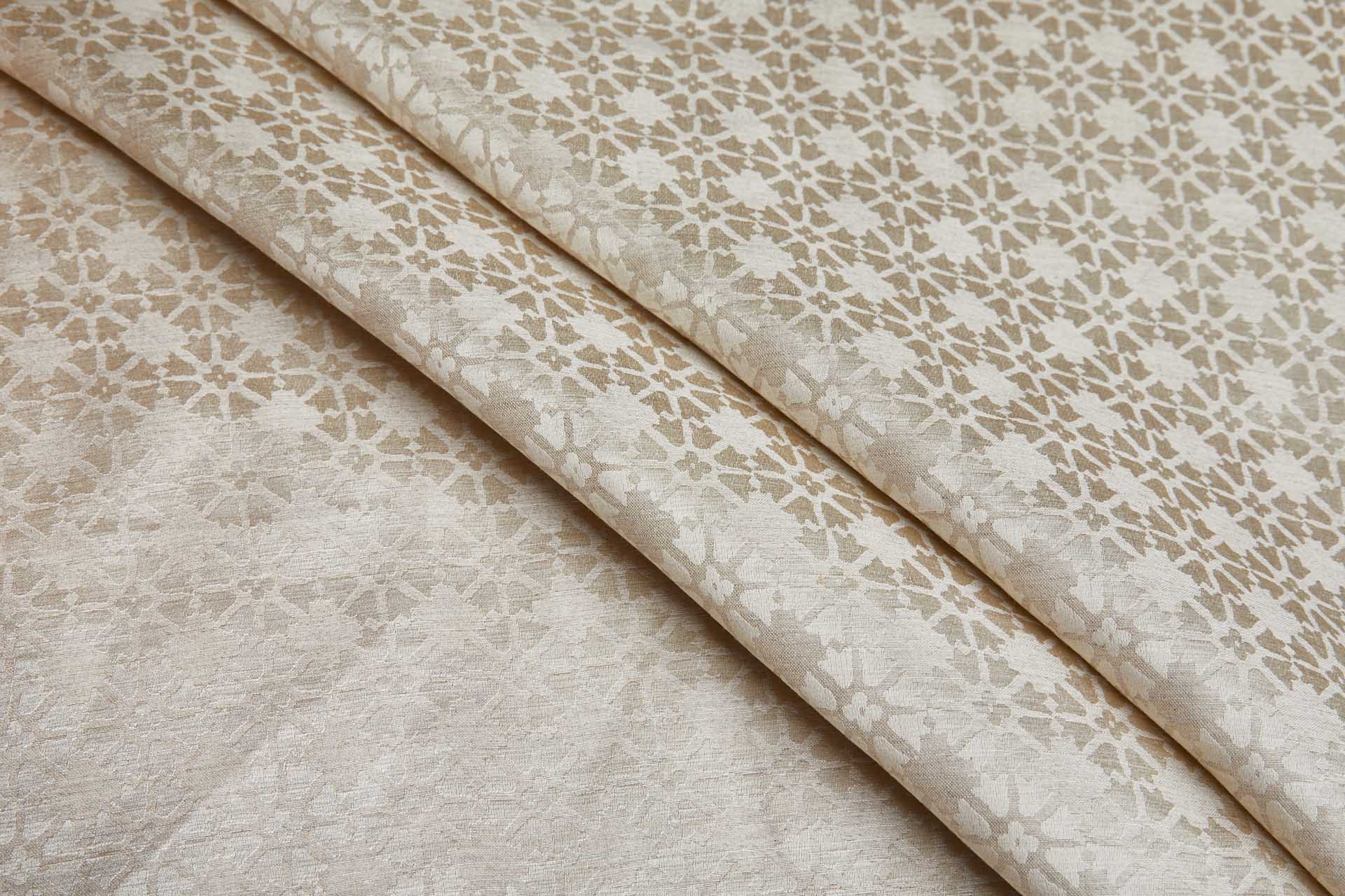 Regency Jacquard in Natural Silk and Linen fabric, image 3 of 10