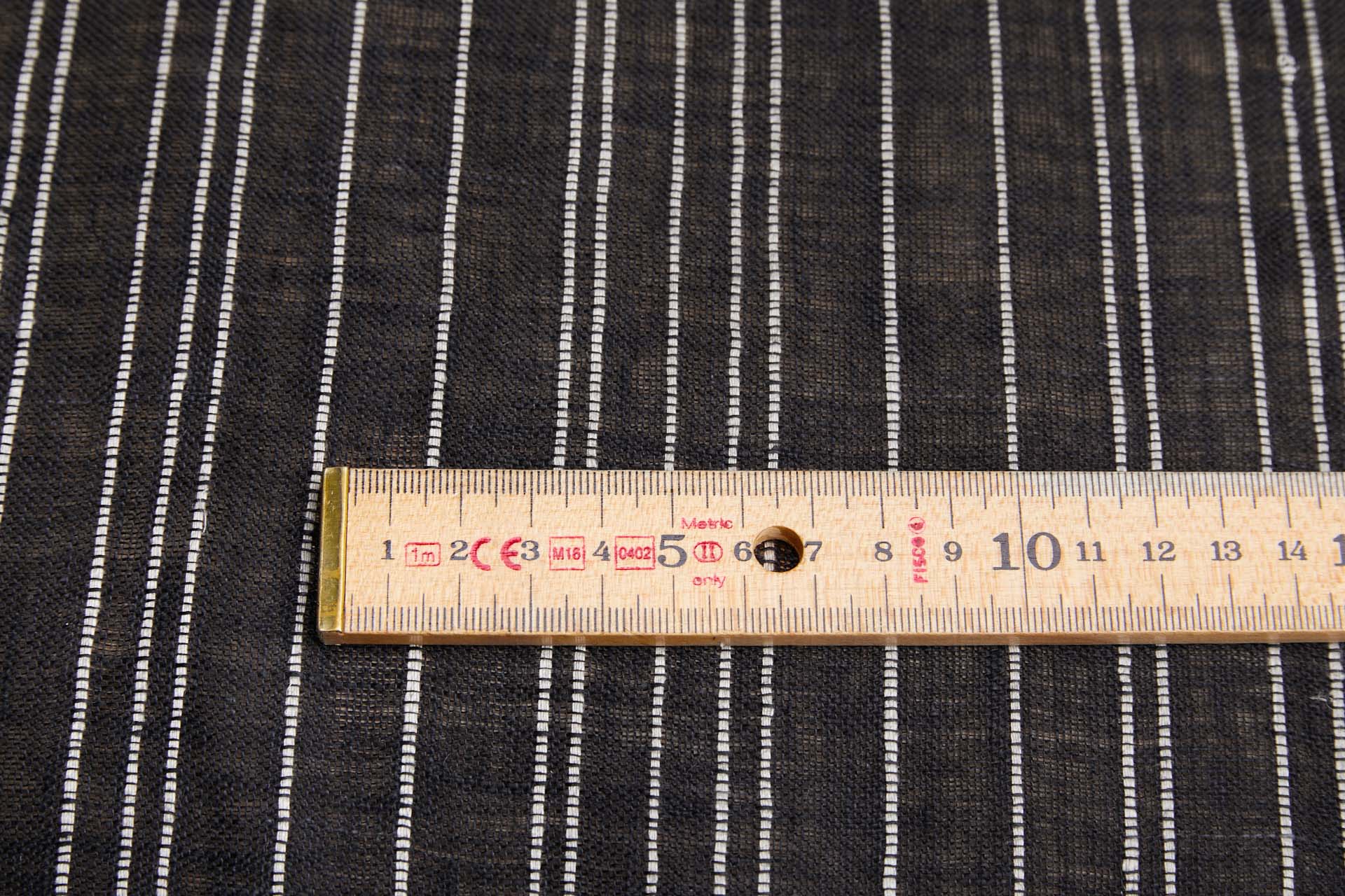 Rustic Linen Stripe - Black and White fabric, image 5 of 6