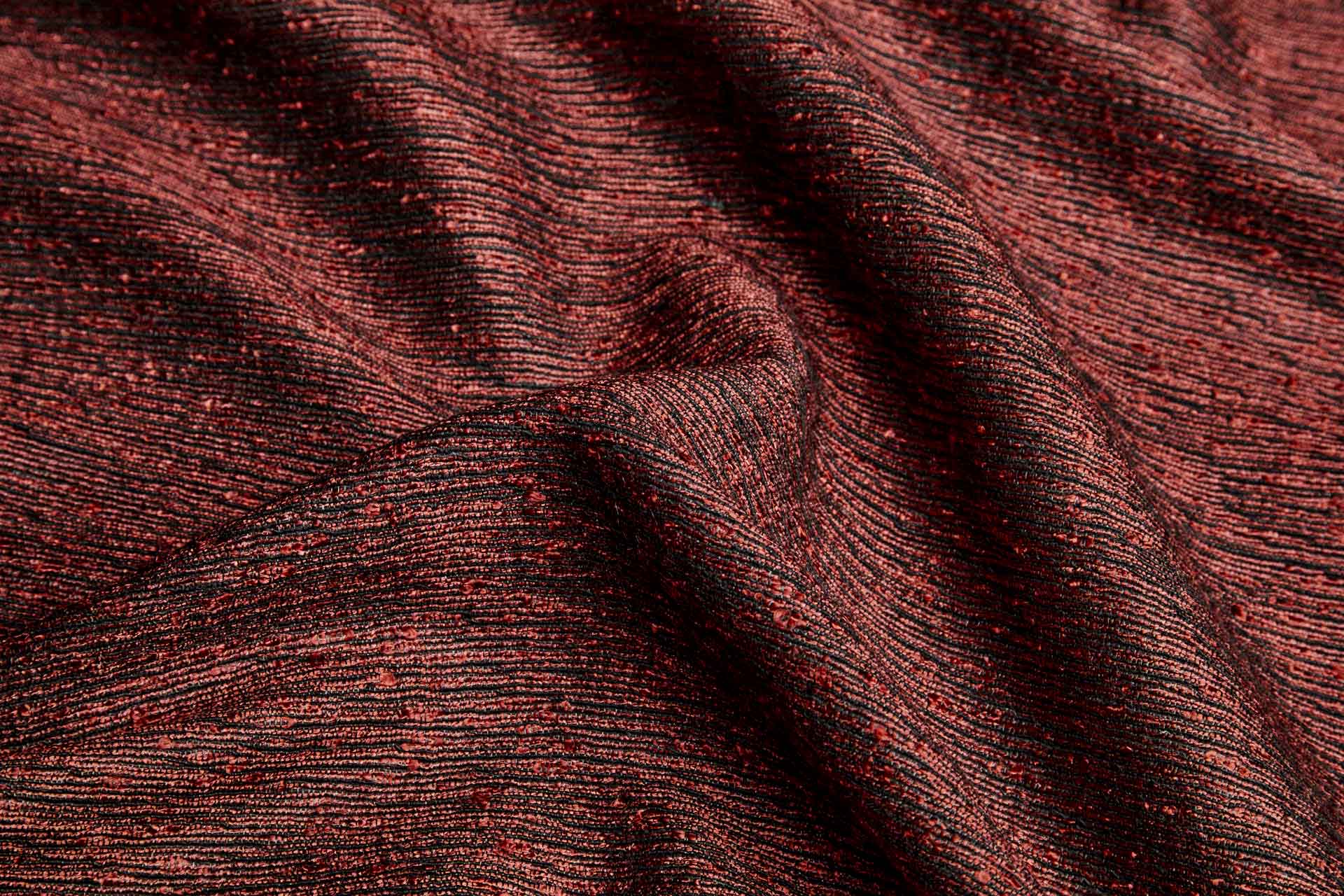 Cotton, Viscose and Silk Marl Weave - Red Black fabric, image 3 of 7