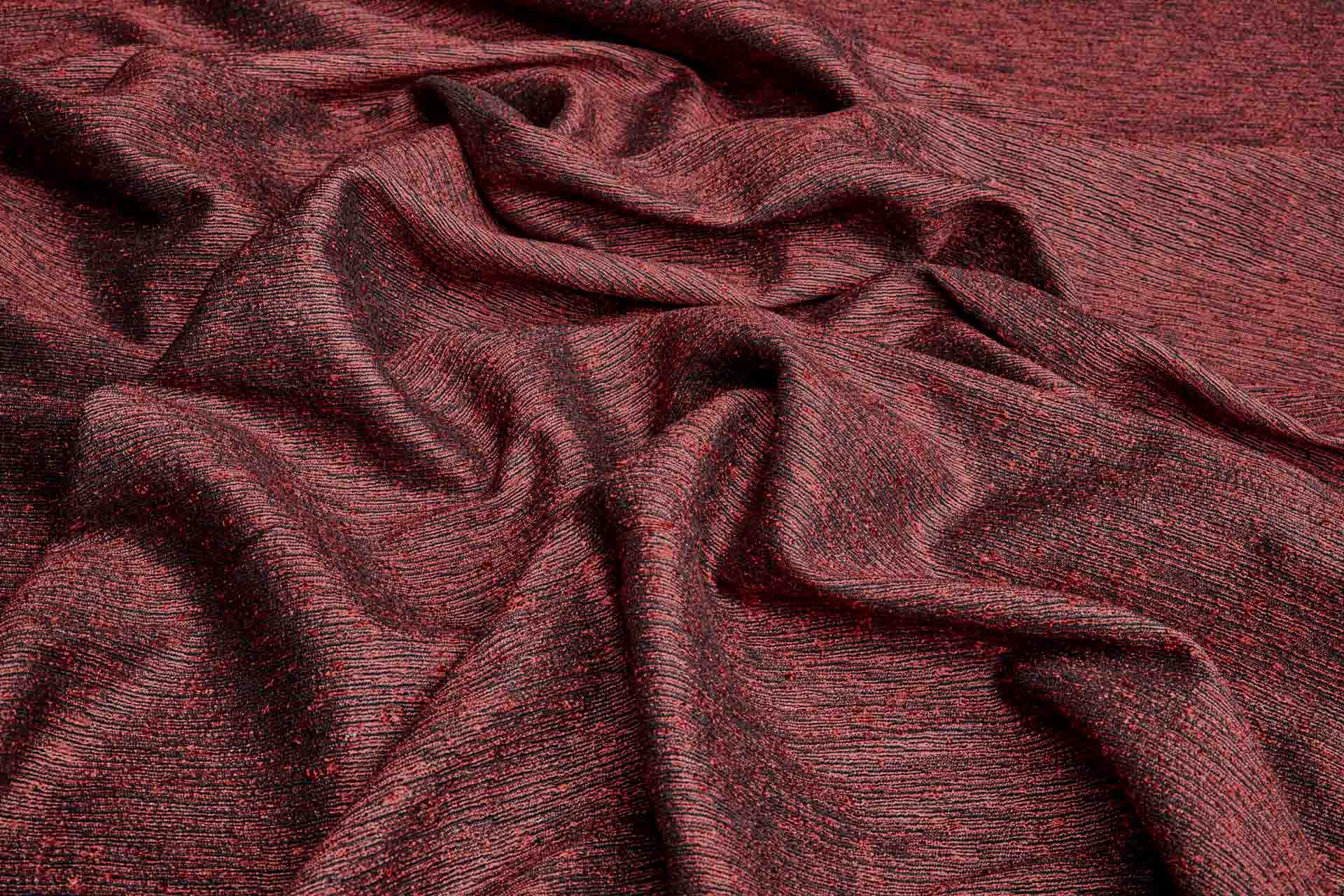 Cotton, Viscose and Silk Marl Weave - Red Black fabric, image 4 of 7