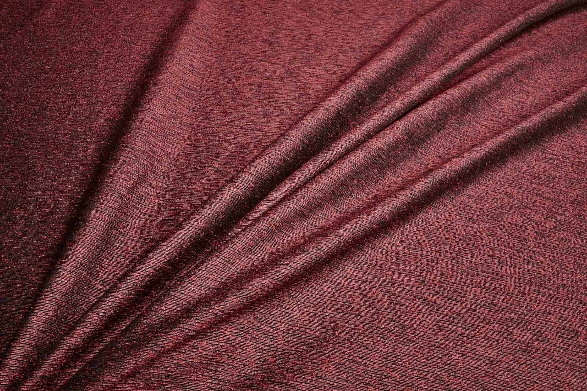 Cotton, Viscose and Silk Marl Weave - Red Black fabric, image 5 of 7