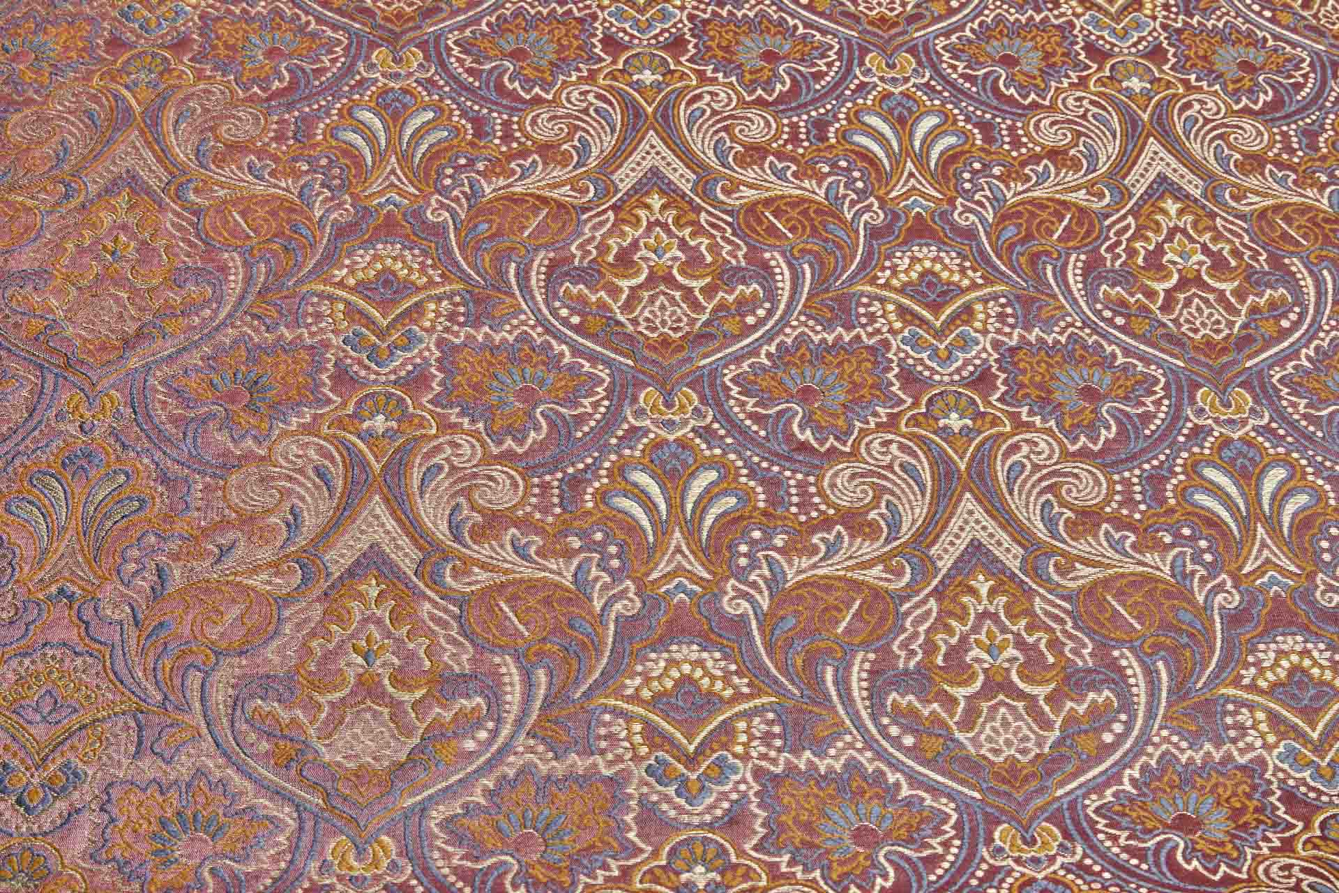Banaras Brocade - Larger Swirl in Dusty Pink, Orange, Rust & Gold fabric, image 6 of 6