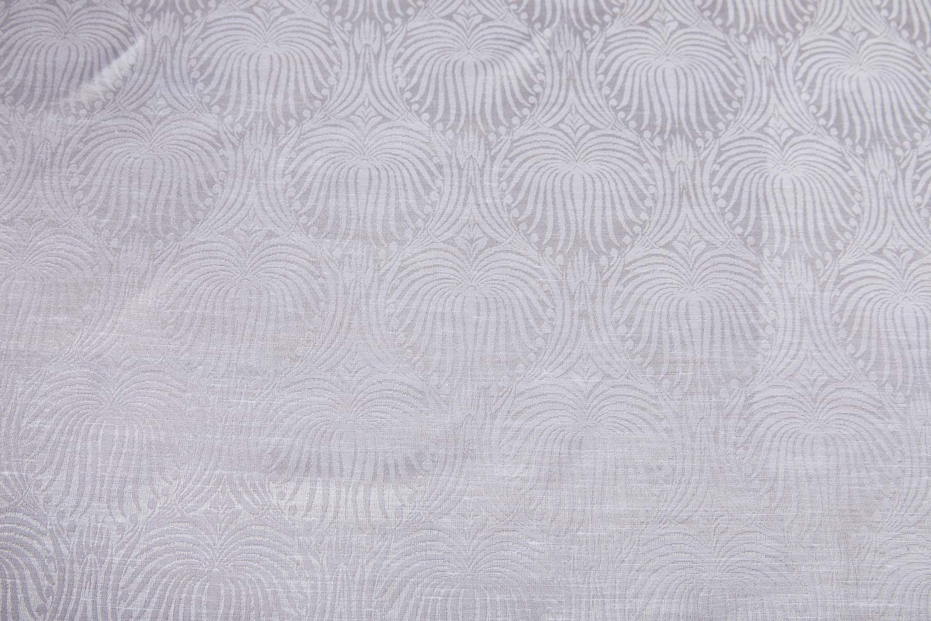 Large Pattern Silk and Linen Jacquard in White / Ivory fabric, image 6 of 7