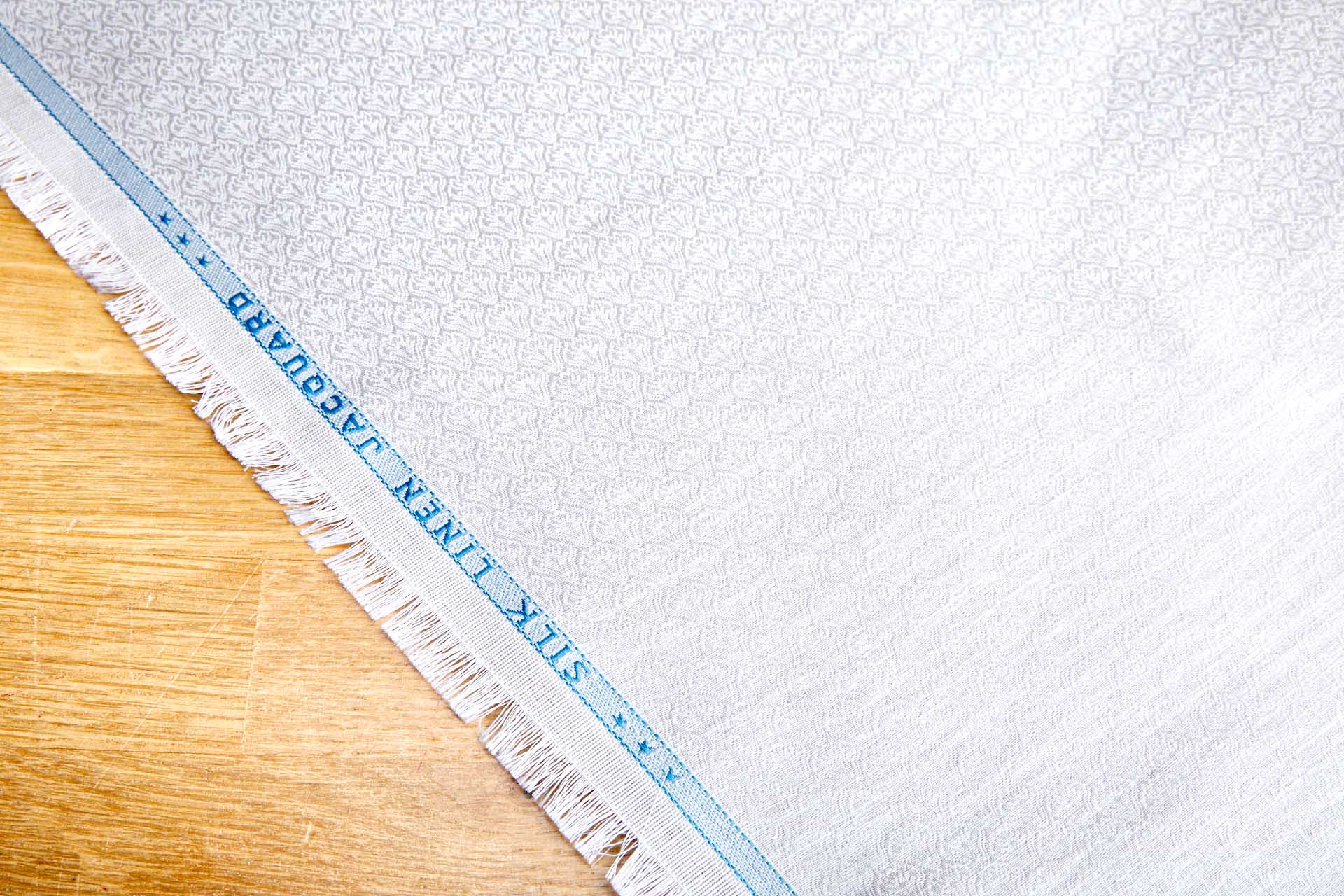 Small Pattern Silk and Linen Jacquard in Ivory fabric, image 9 of 9