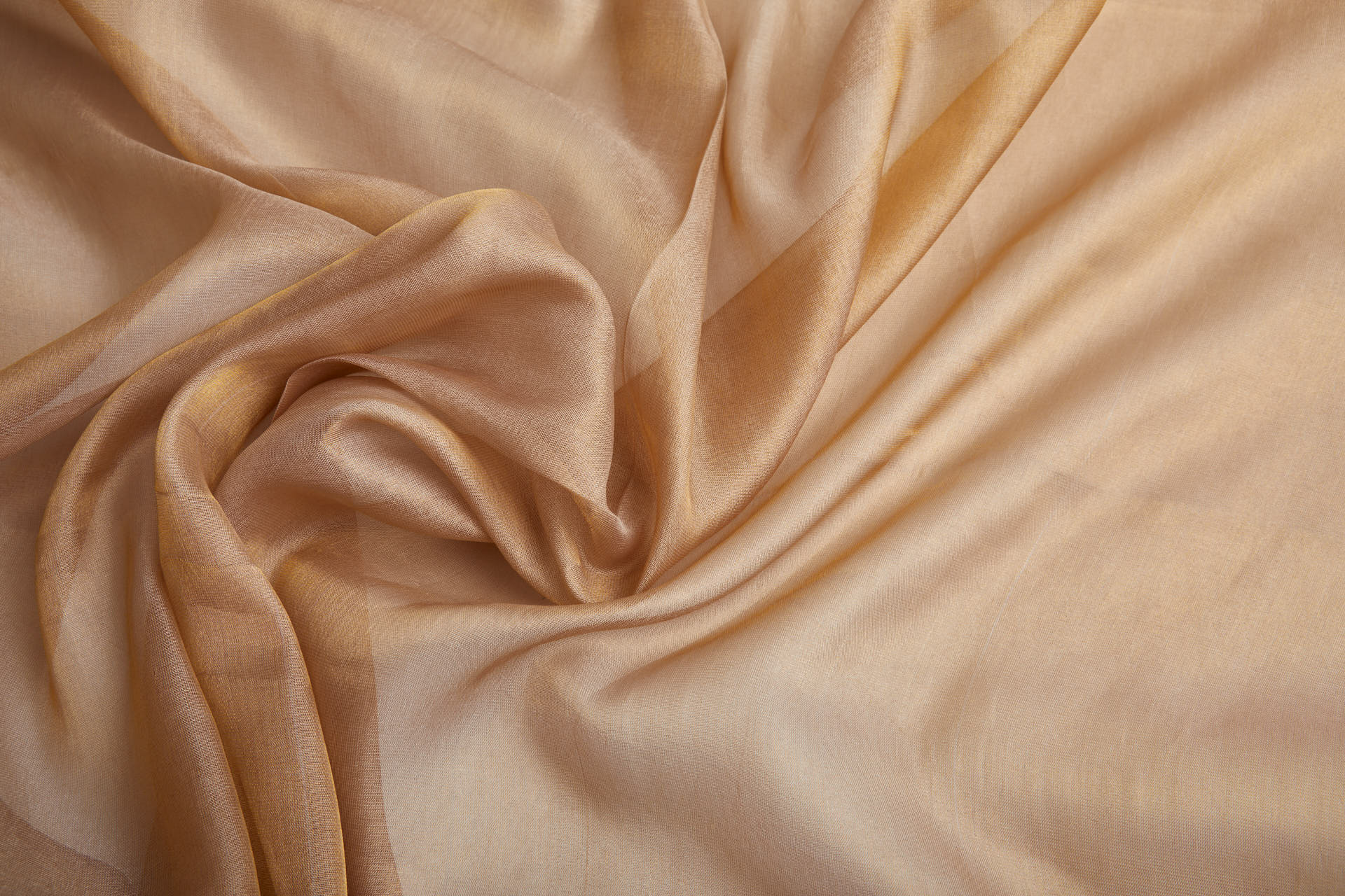 Silk Metallic Chiffon - Caramel fabric