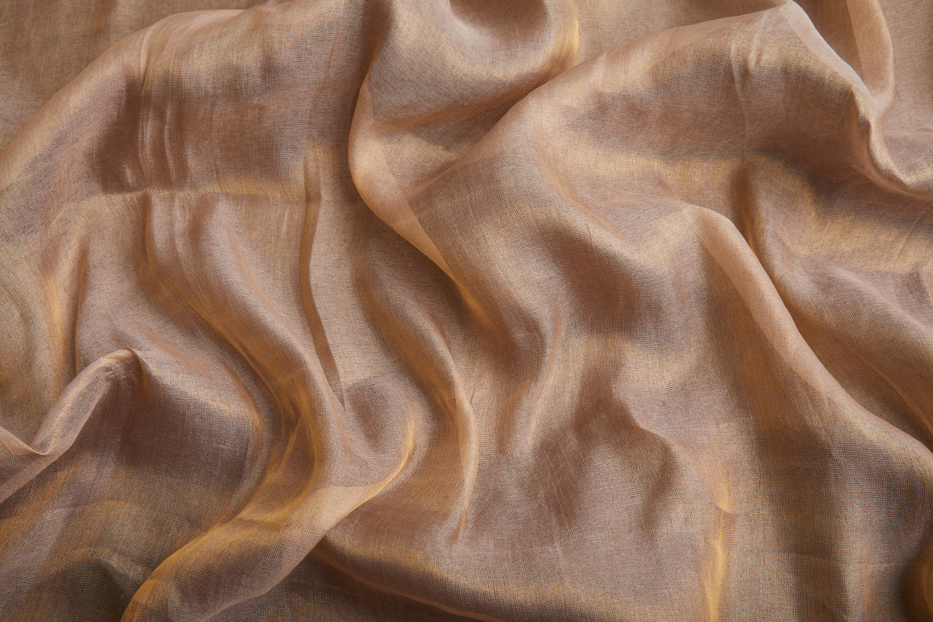 Silk Metallic Chiffon - Caramel fabric, image 12 of 12