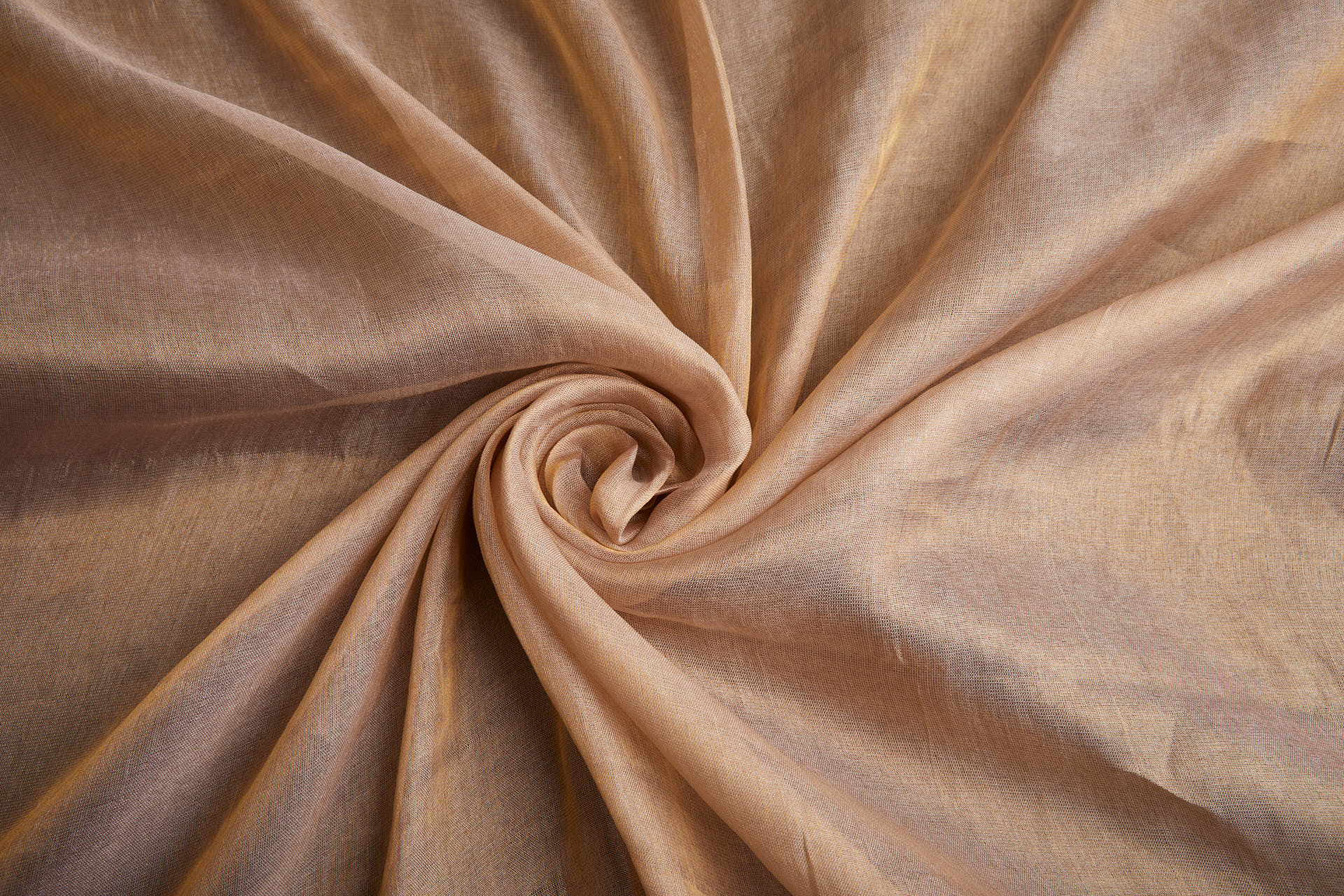 Silk Metallic Chiffon - Caramel fabric, image 8 of 12