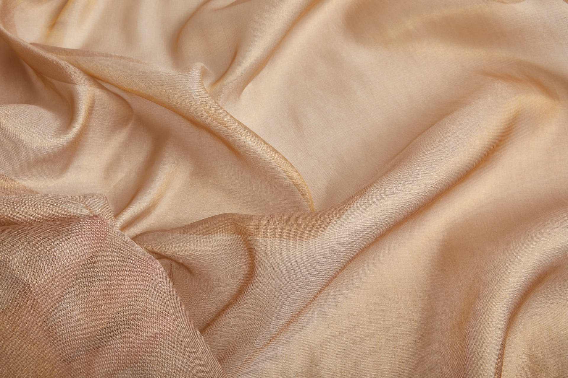 Silk Metallic Chiffon - Caramel fabric, image 10 of 12