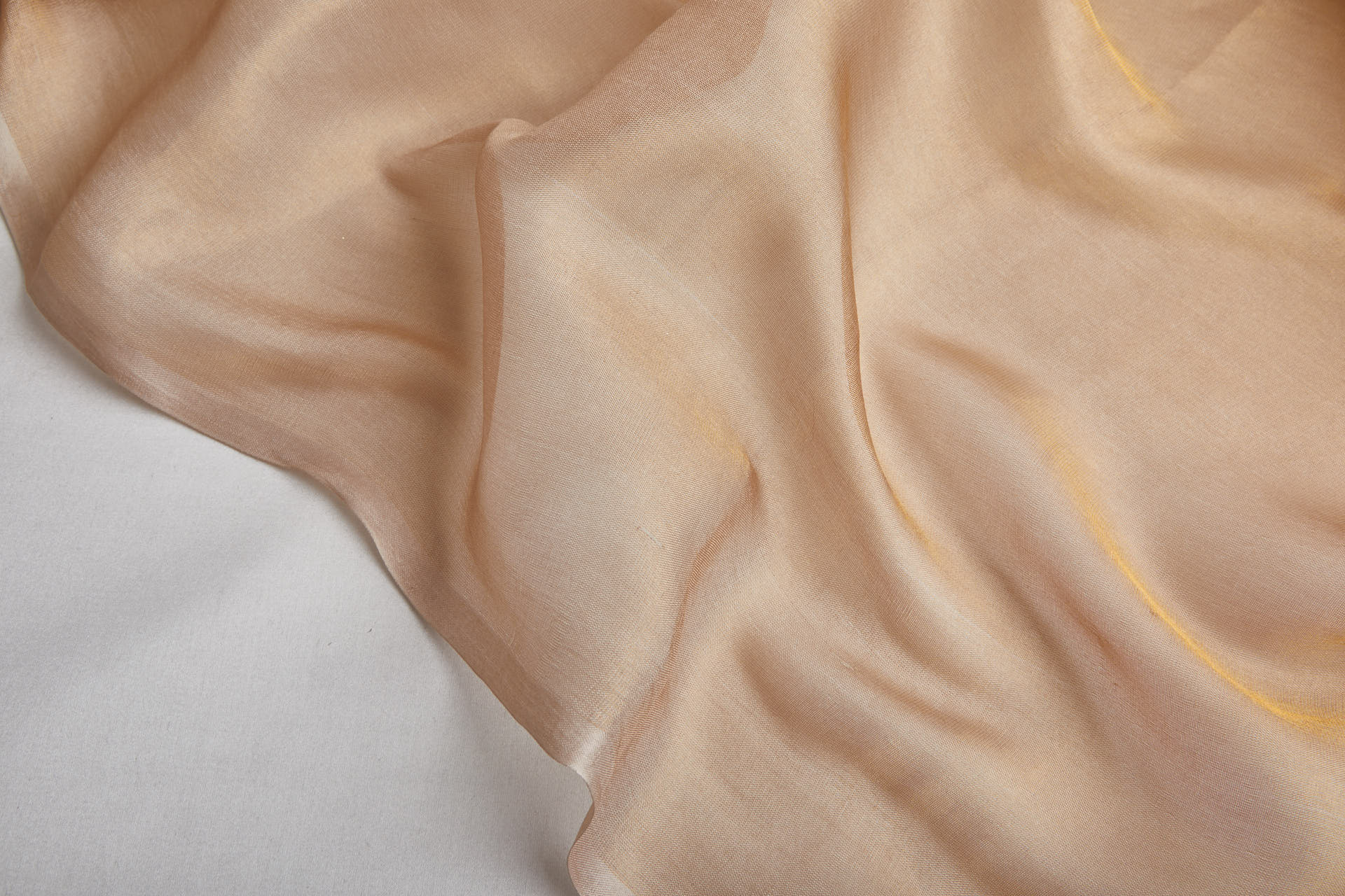 Silk Metallic Chiffon - Caramel fabric, image 4 of 12