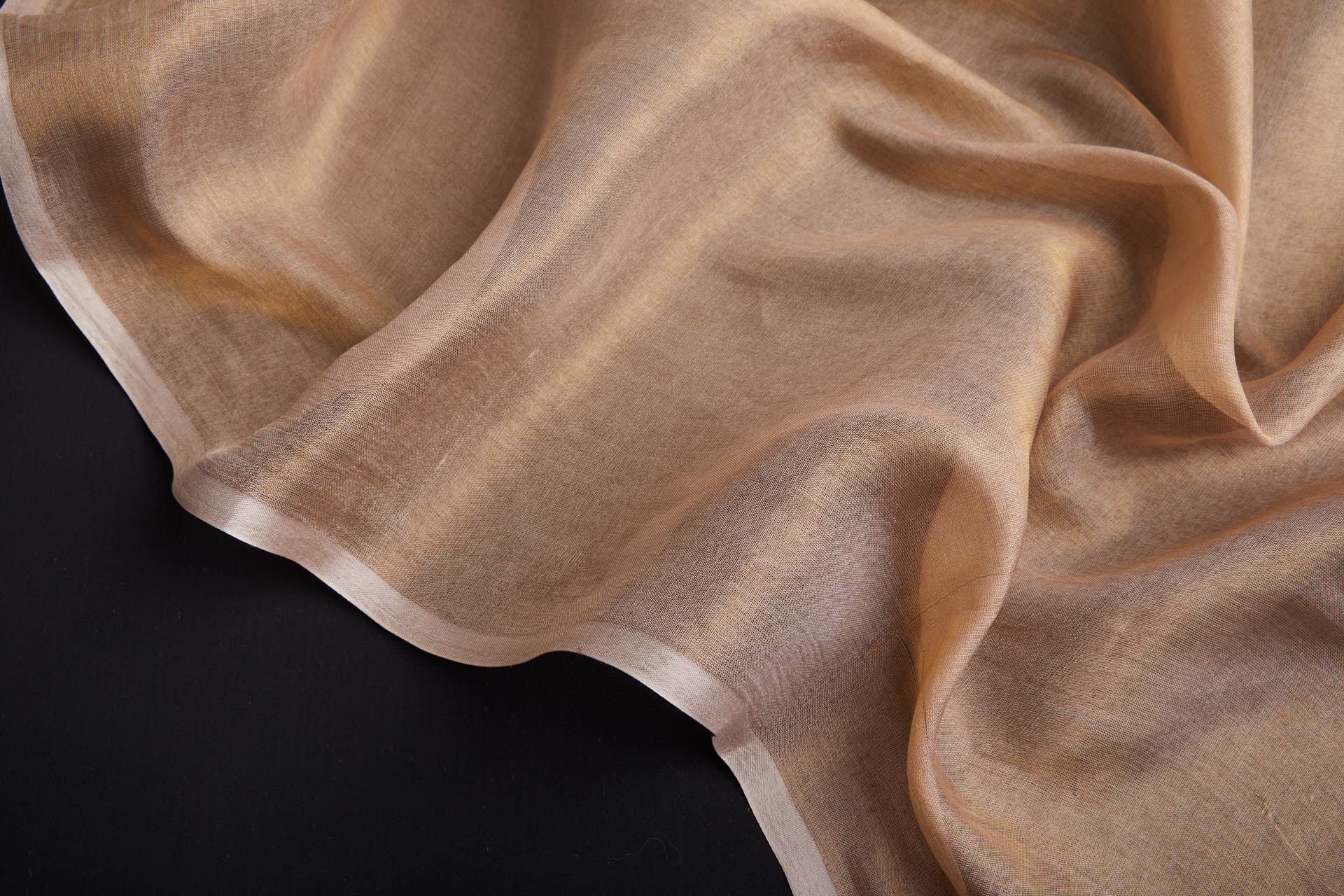 Silk Metallic Chiffon - Caramel fabric, image 3 of 12