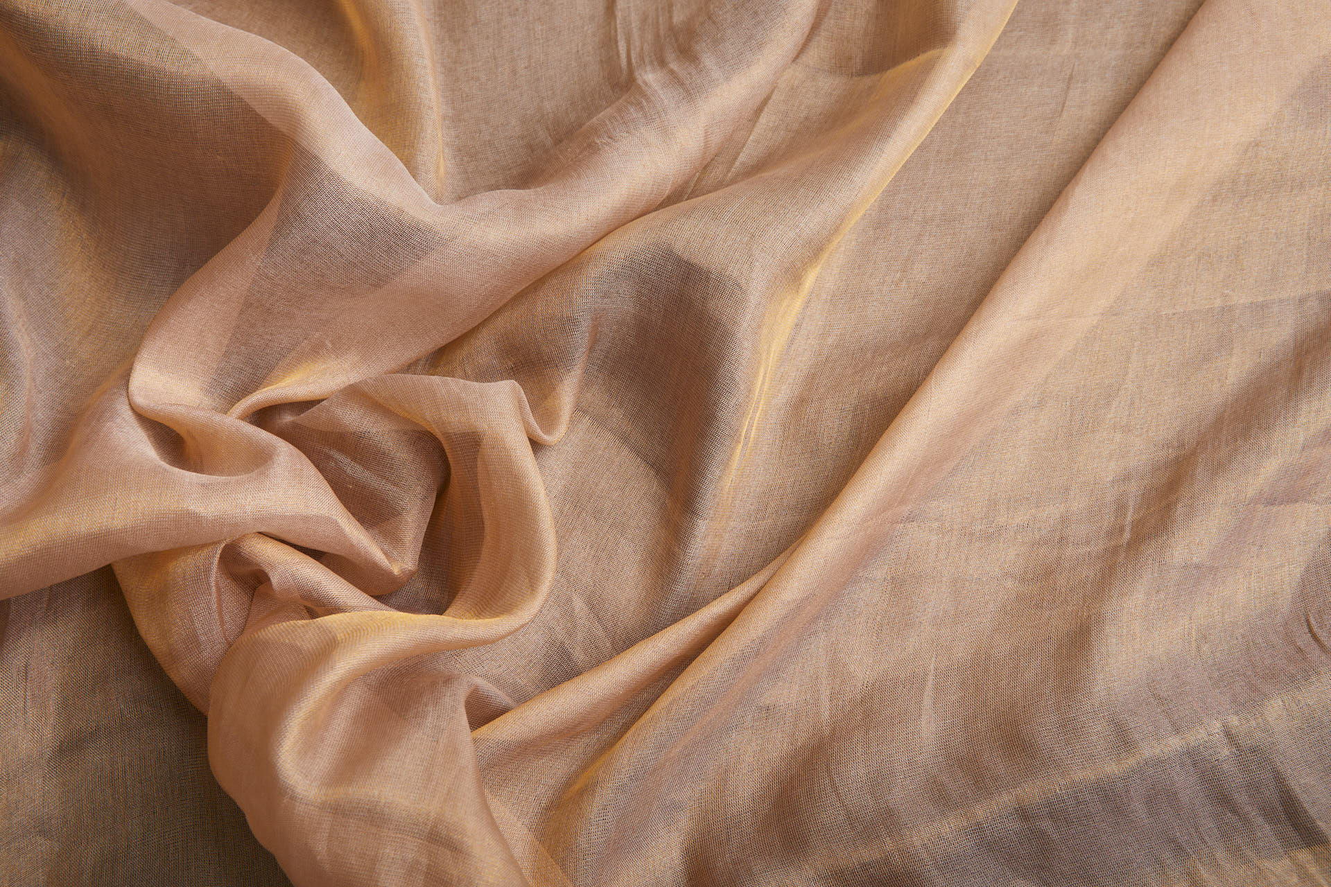 Silk Metallic Chiffon - Caramel fabric, image 5 of 12