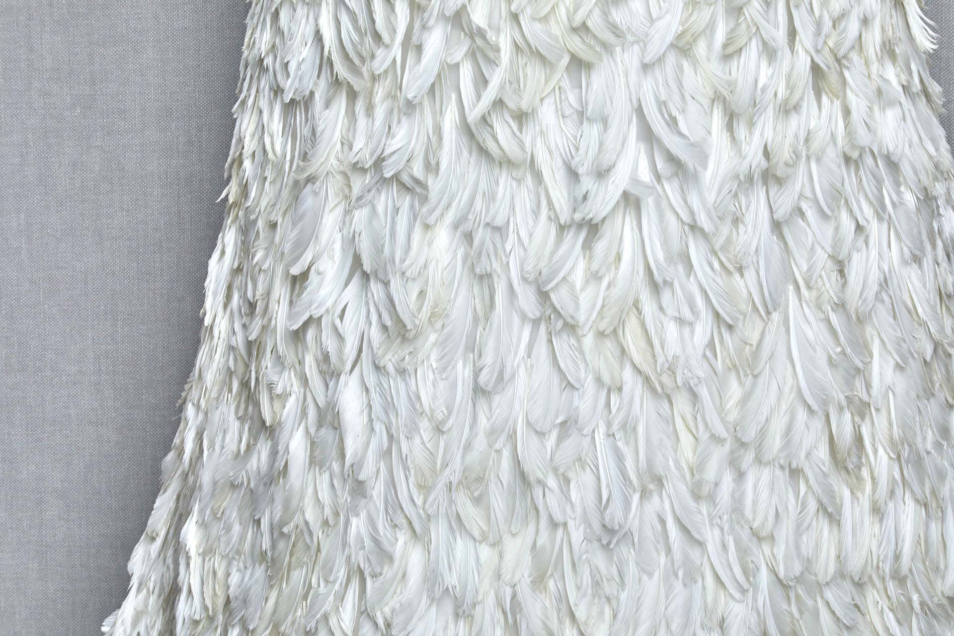 Ivory Goose Feather on Tulle fabric, image 5 of 6