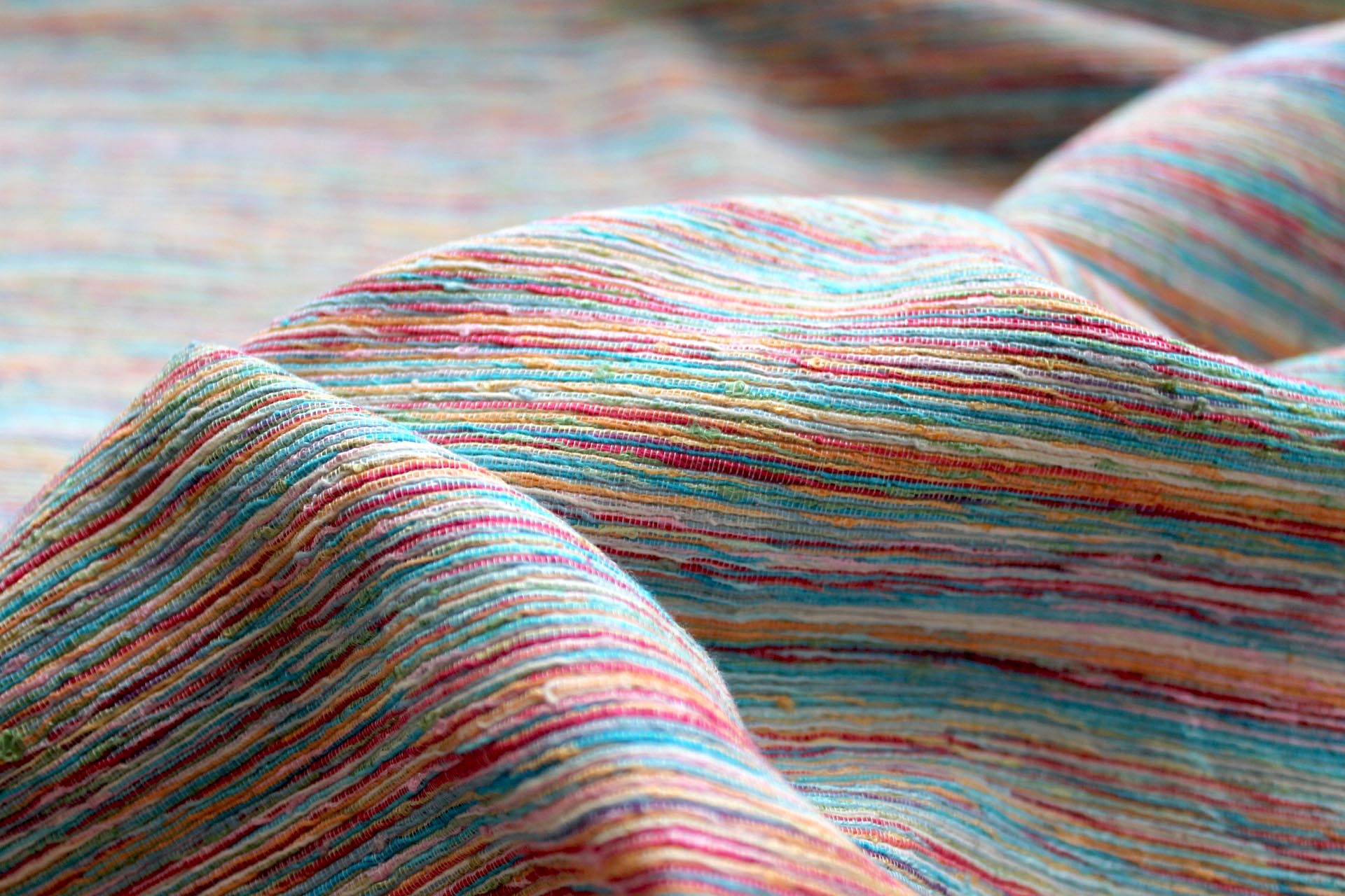 Multi Colour Silk Matka - Turquoise, Green, Red and Orange fabric, image 2 of 7