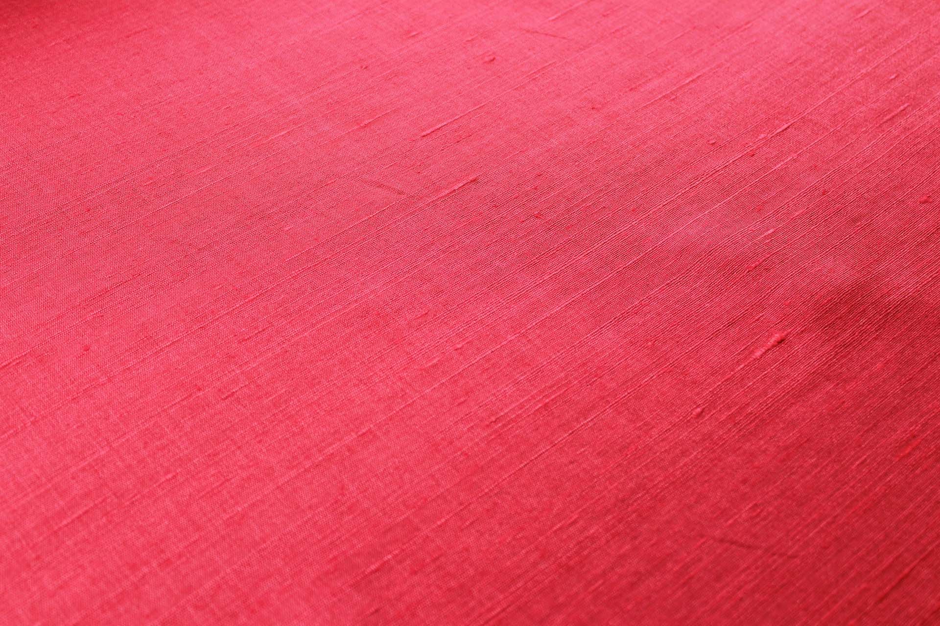 Bright Red Textured Raw Silk Tassar fabric, image 2 of 6