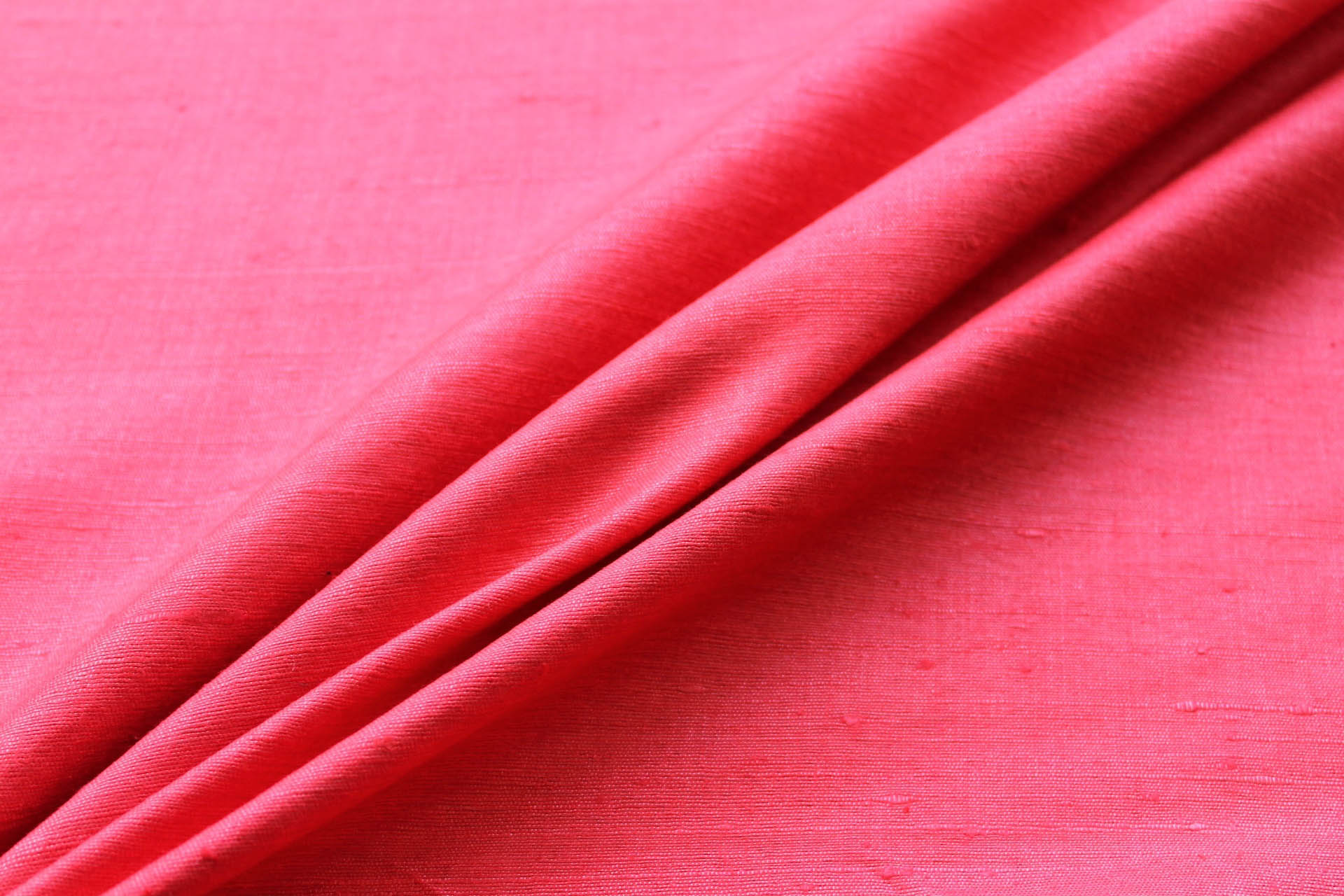 Bright Red Textured Raw Silk Tassar fabric, image 3 of 6