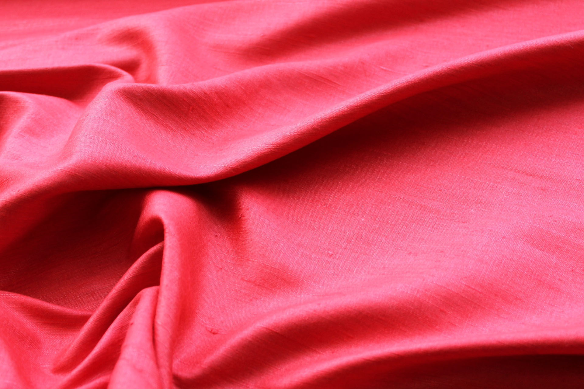 Bright Red Textured Raw Silk Tassar fabric, image 4 of 6