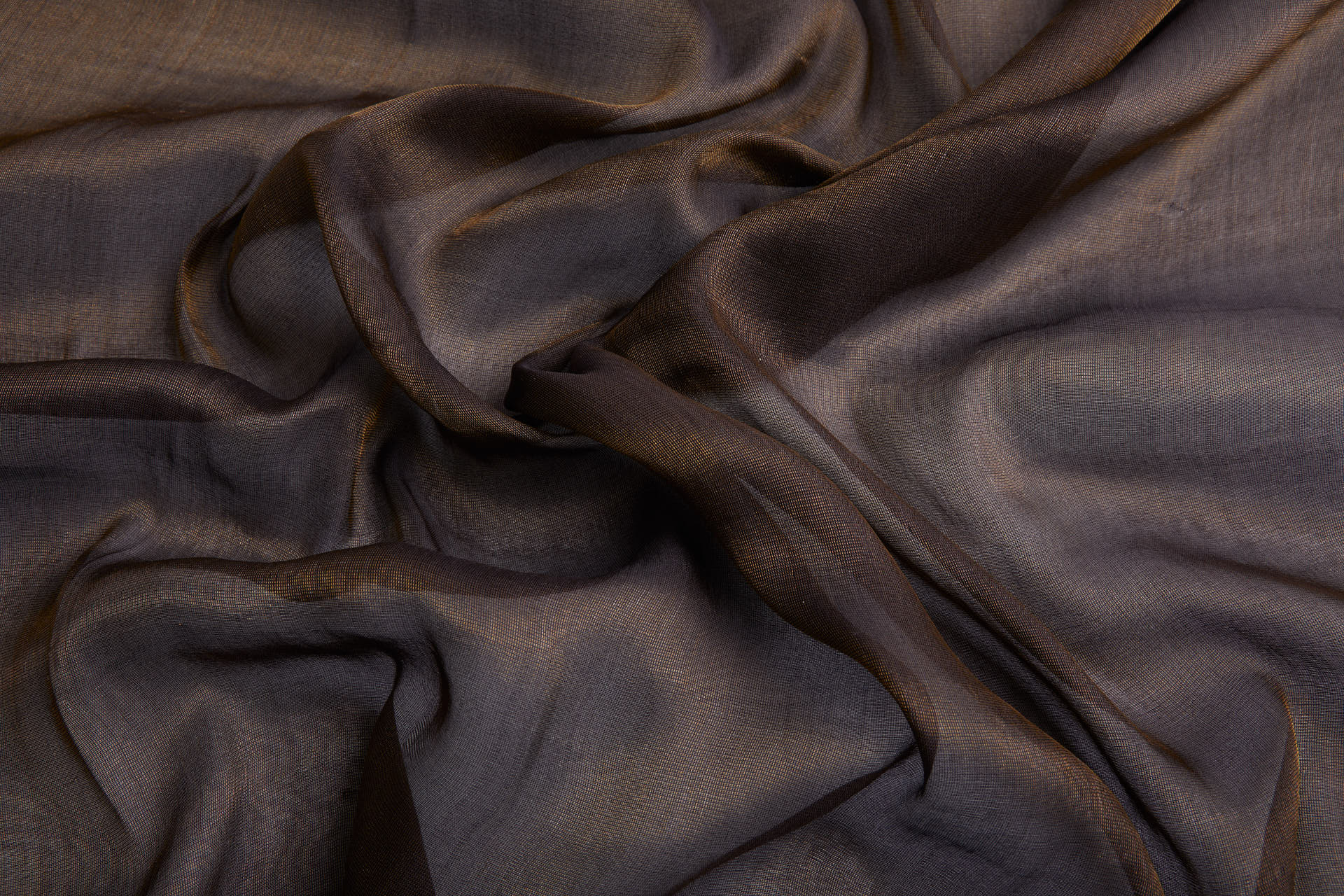 Silk Metallic Chiffon - Black/Gold fabric, image 5 of 12