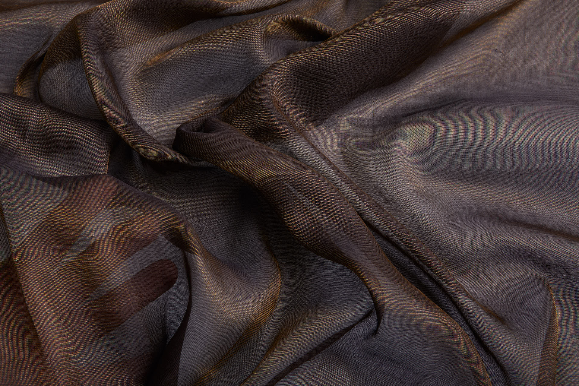 Silk Metallic Chiffon - Black/Gold fabric, image 9 of 12