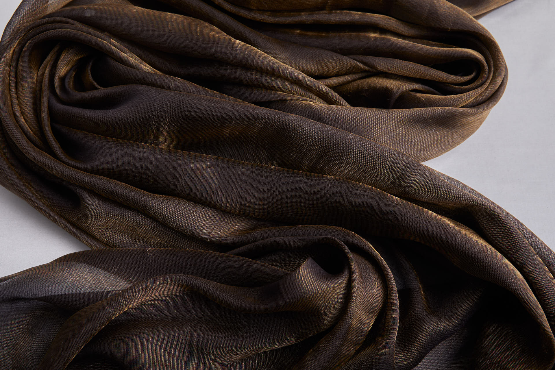 Silk Metallic Chiffon - Black/Gold fabric, image 2 of 12