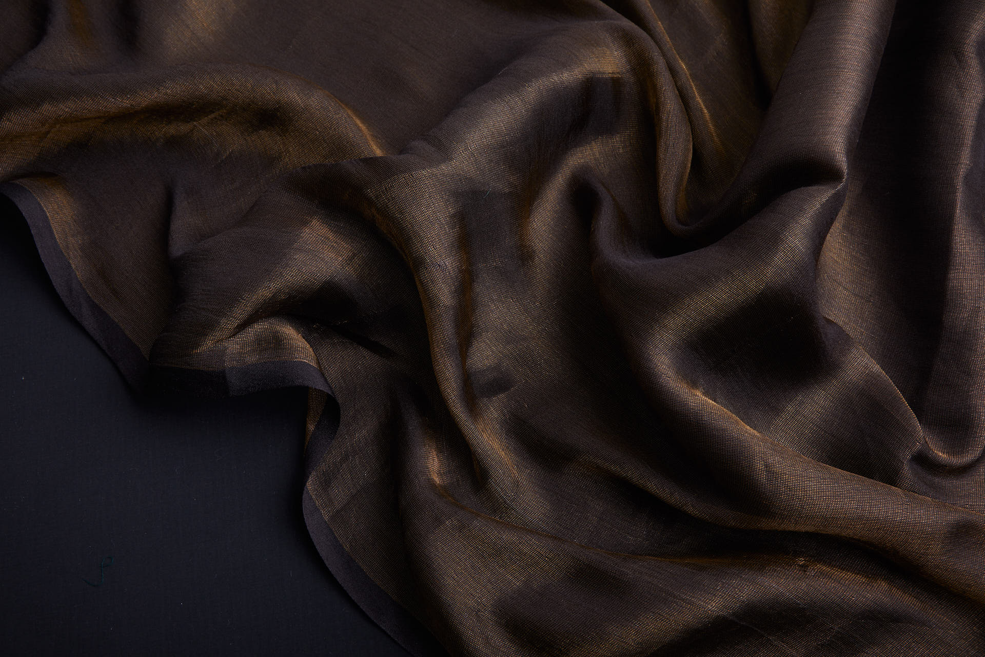 Silk Metallic Chiffon - Black/Gold fabric, image 4 of 12