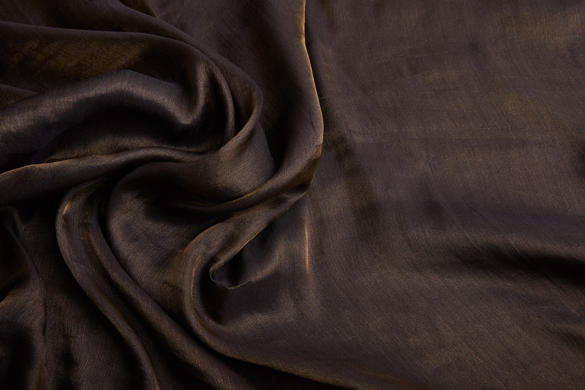 Silk Metallic Chiffon - Black/Gold fabric, image 8 of 12