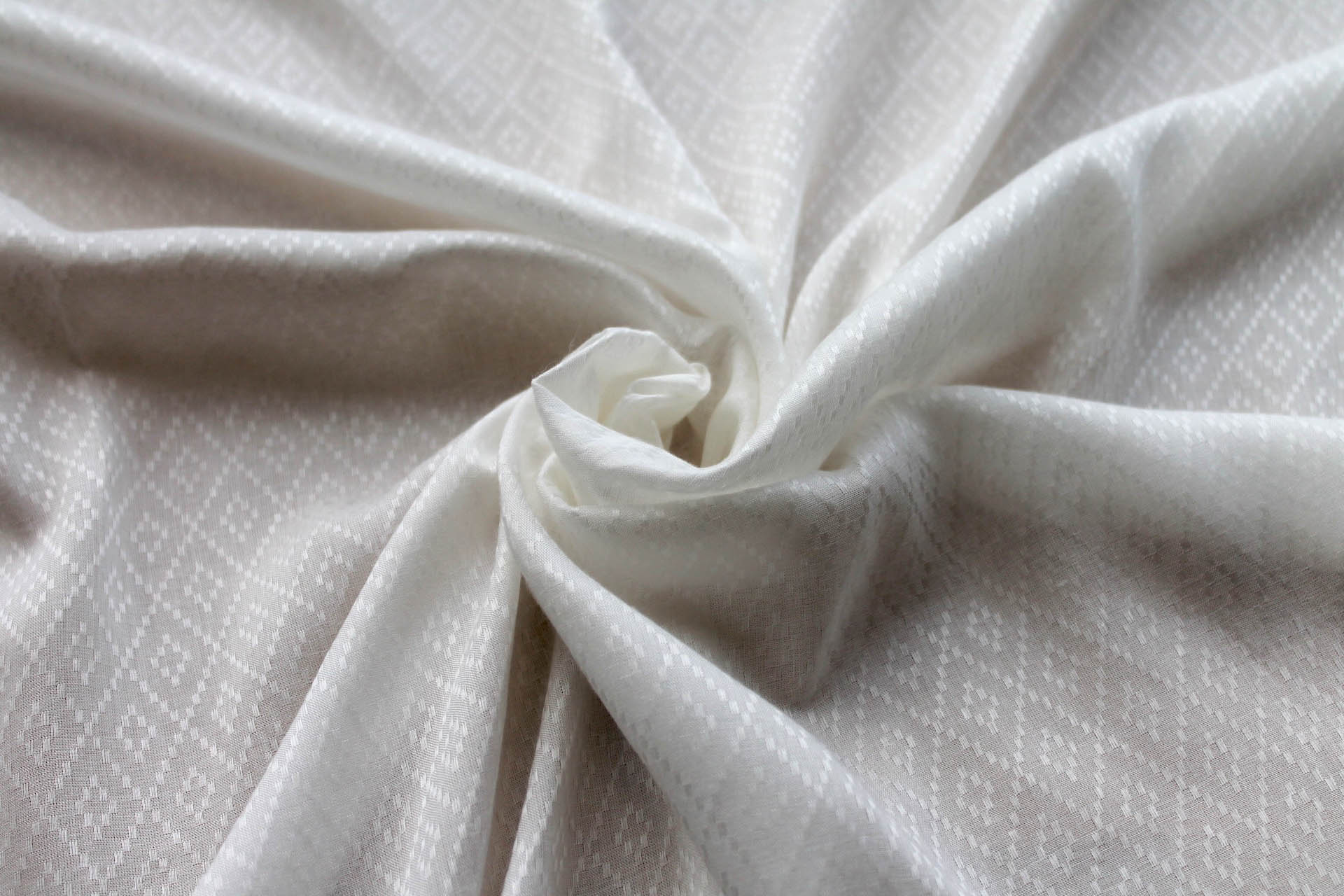Aloe Vera Fibre Dobby Diamond Check Weave in Ivory fabric, image 4 of 5