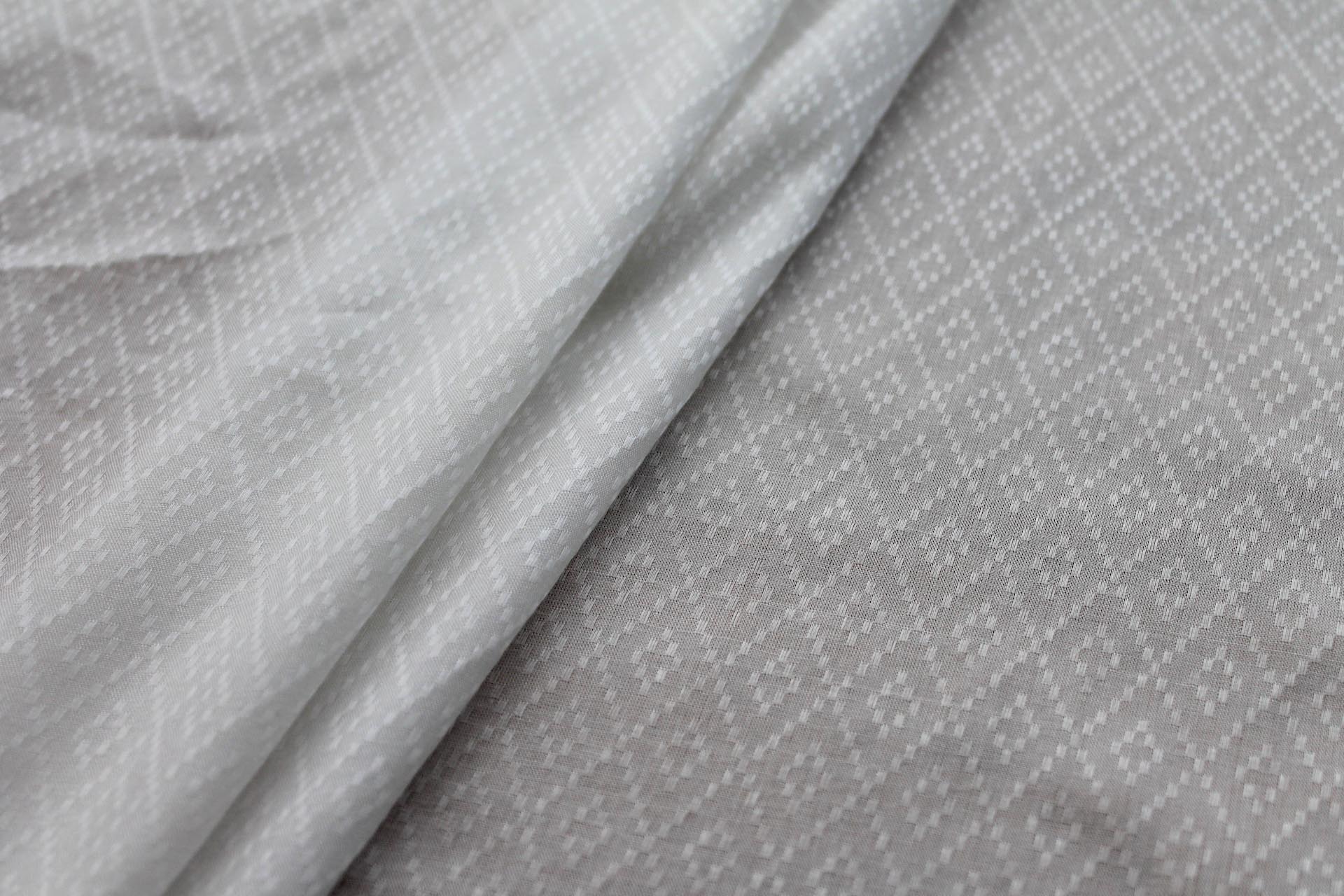Aloe Vera Fibre Dobby Diamond Check Weave in Ivory fabric, image 5 of 5