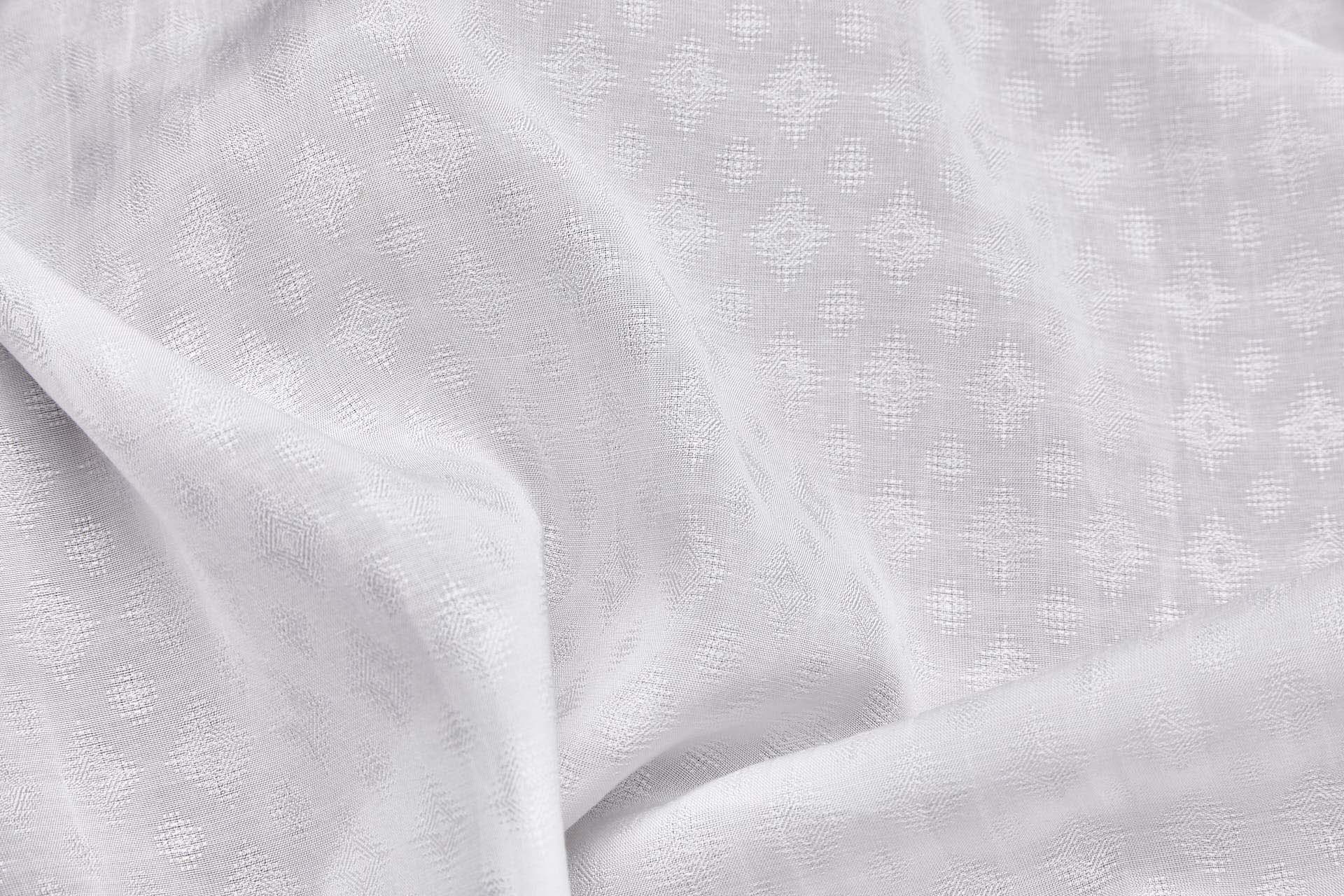 Corn Fibre Dobby Diamond Weave in Ivory fabric