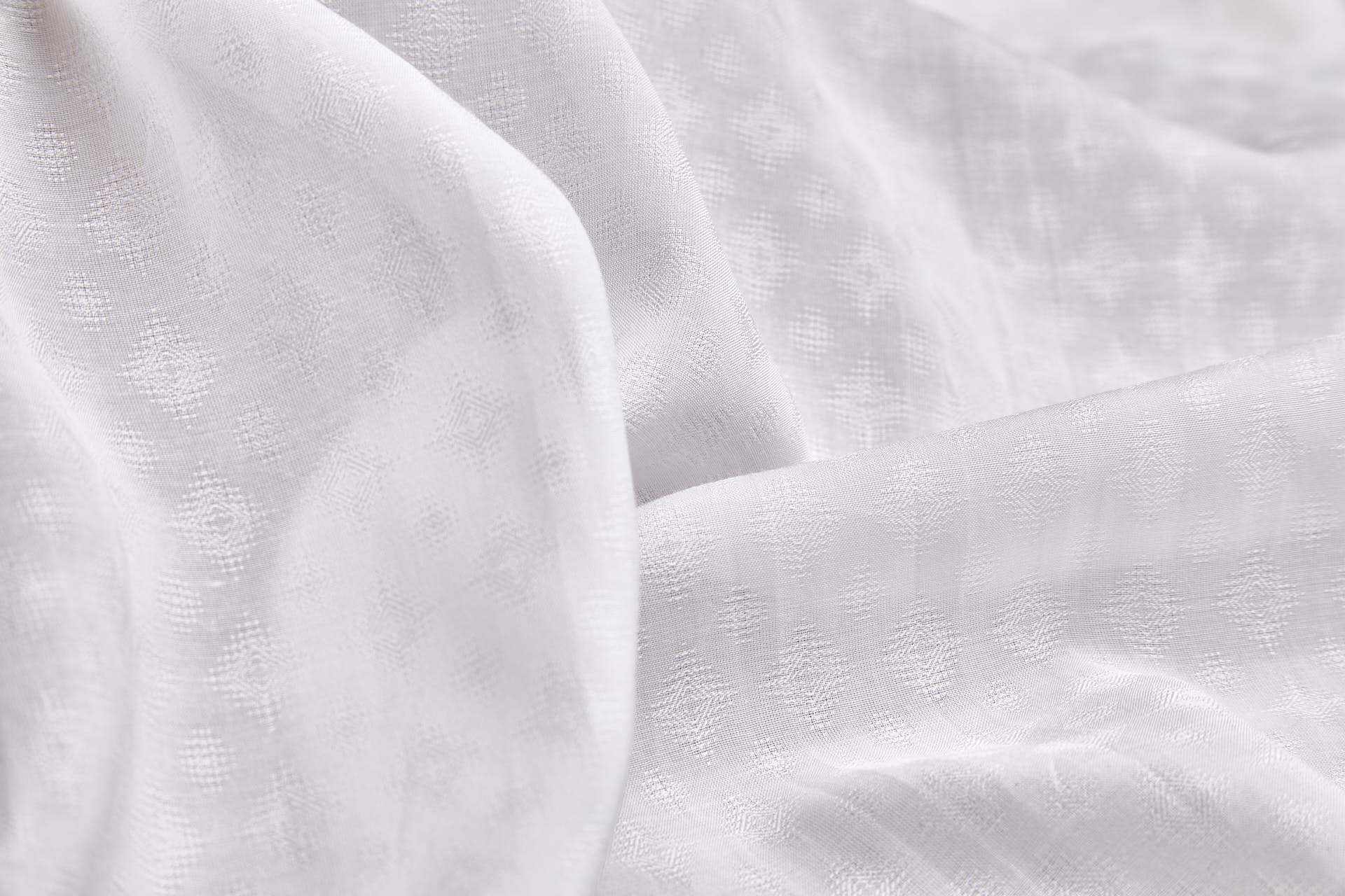 Corn Fibre Dobby Diamond Weave in Ivory fabric, image 3 of 6