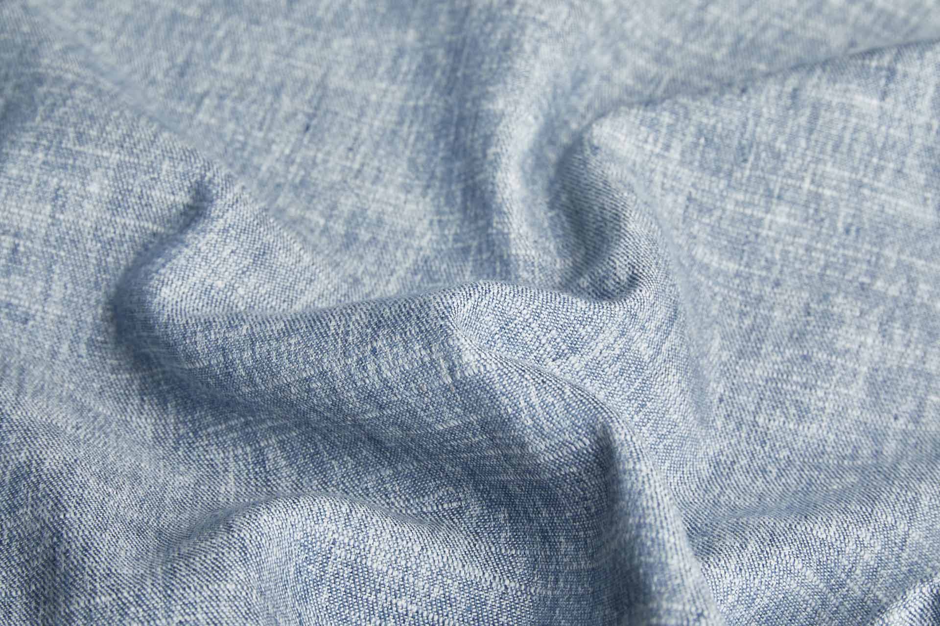 Reversible Raw Cotton "Denim" in Mid Blue / Off White fabric, image 7 of 7