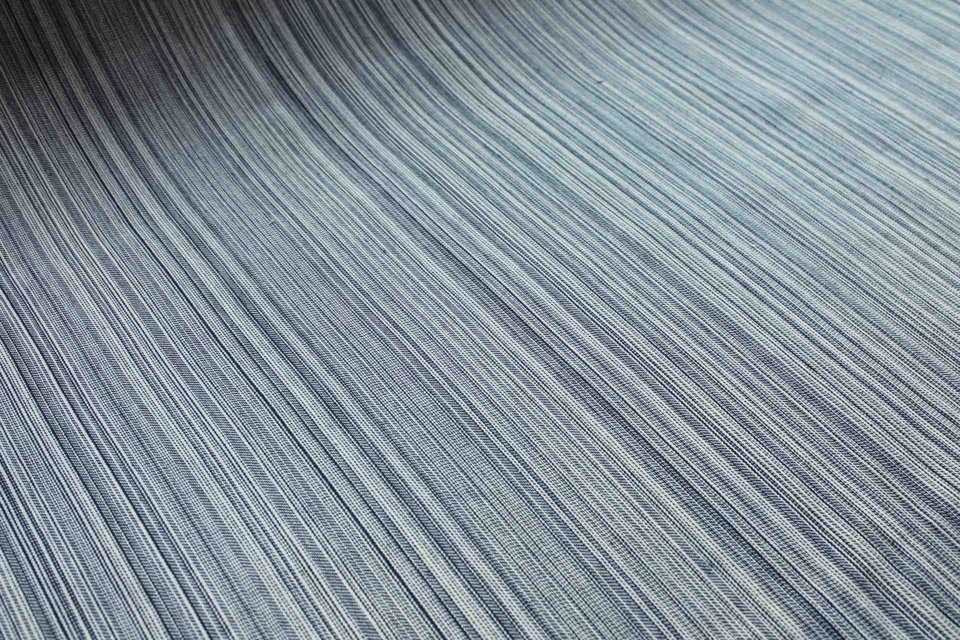 Warp Striped Cotton Denim in Pale blue with Navy fabric, image 2 of 7
