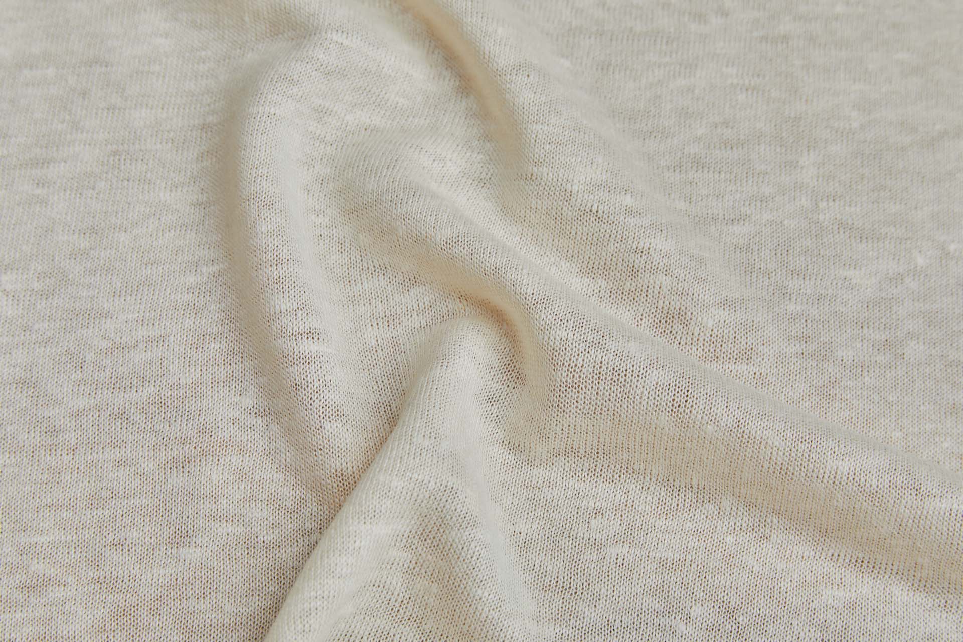 Cream Linen Jersey fabric