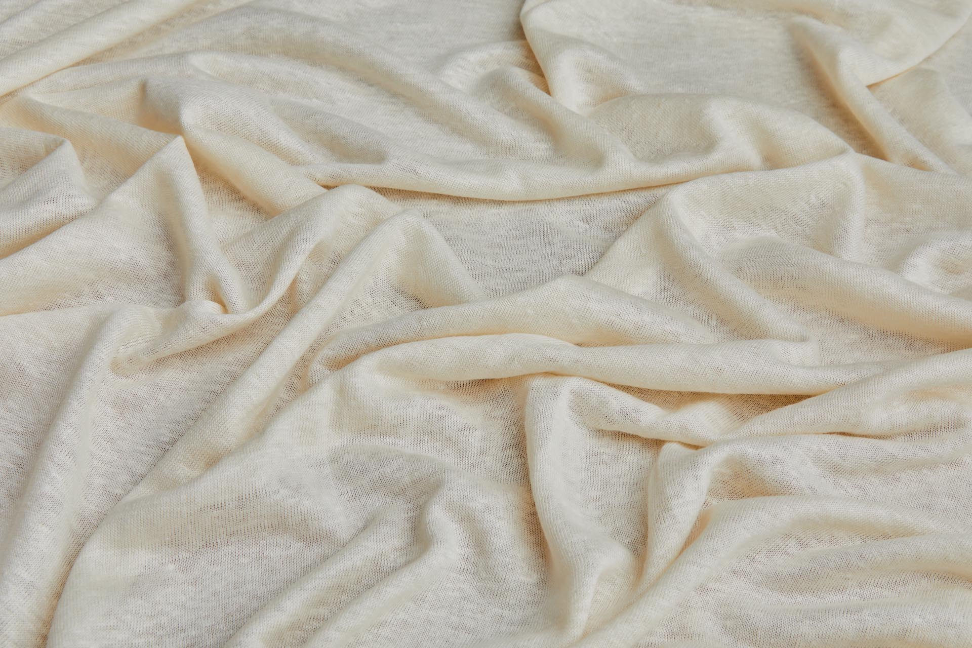 Cream Linen Jersey fabric, image 3 of 5