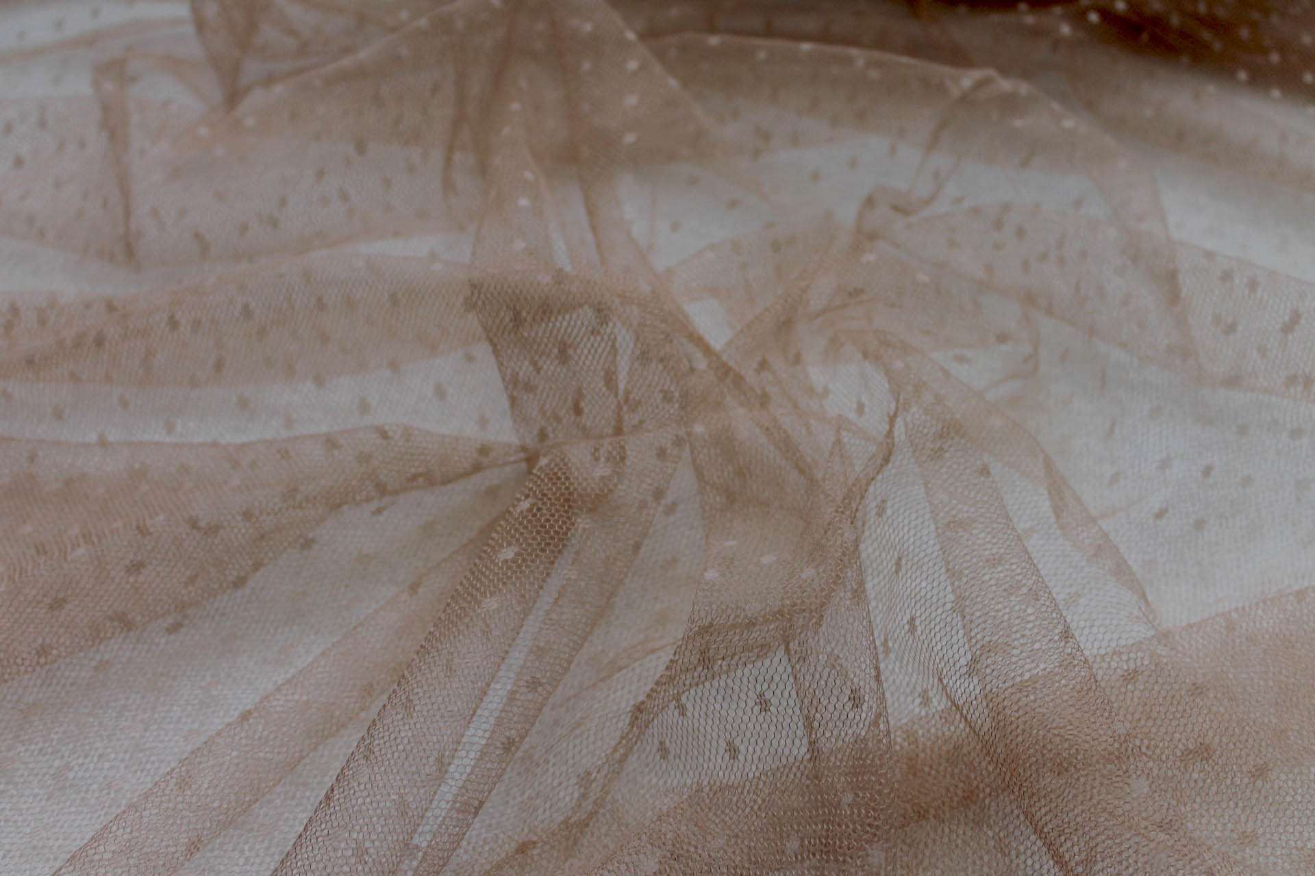 Spot / Dot Tulle - Nude fabric, image 2 of 4
