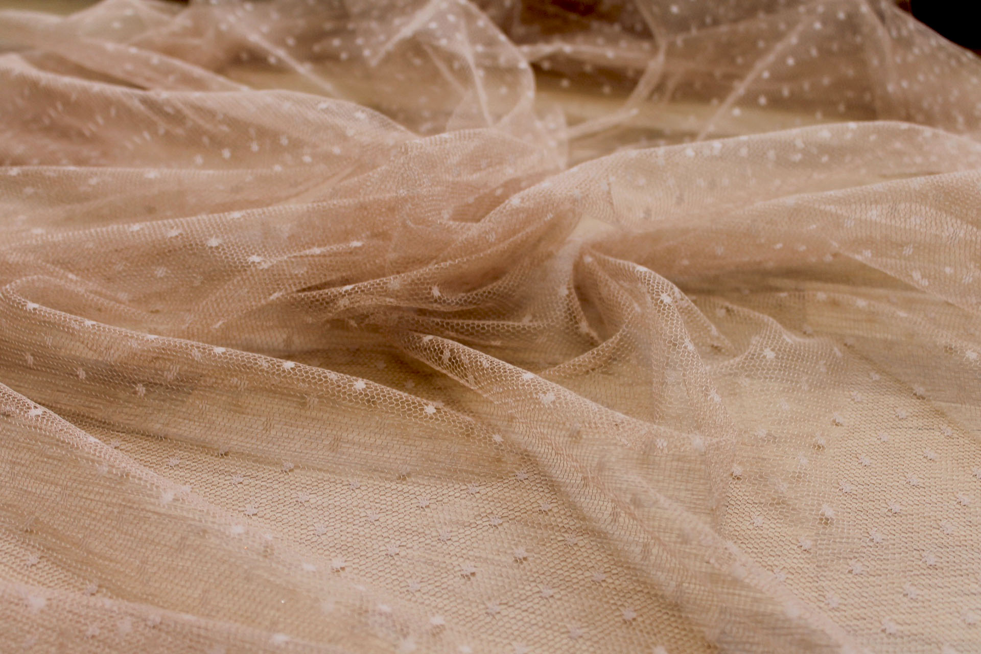 Spot / Dot Tulle - Nude fabric, image 3 of 4