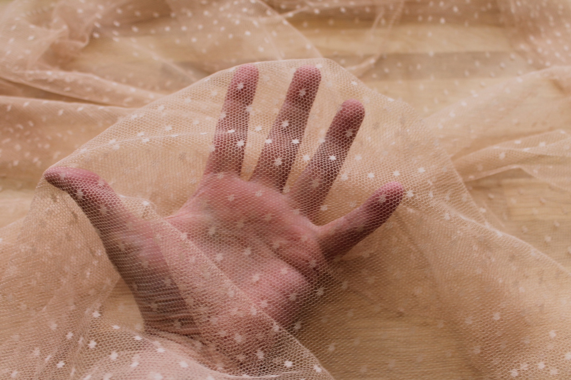 Spot / Dot Tulle - Nude fabric, image 4 of 4