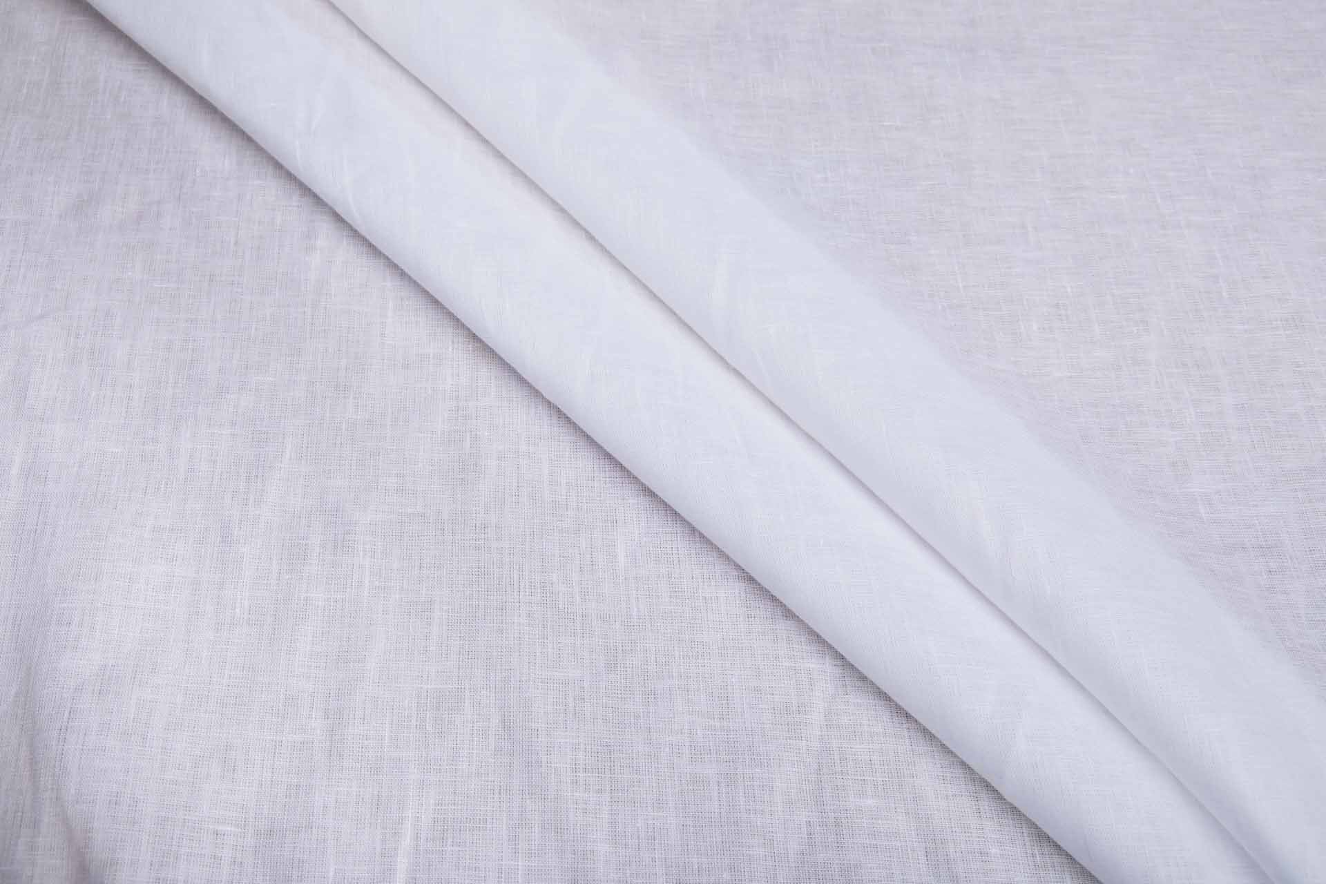 Optic White Semi Sheer Linen fabric