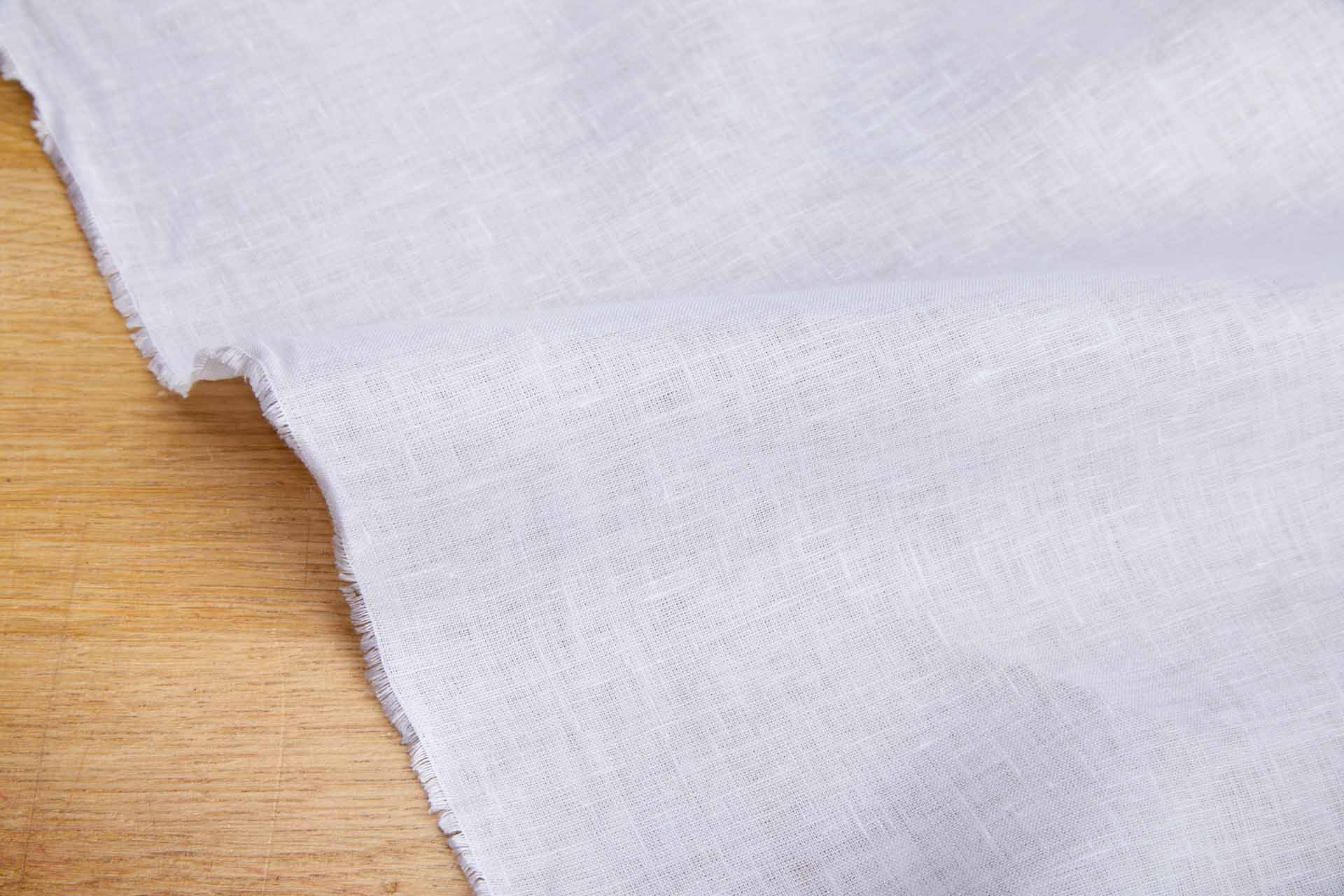 Optic White Semi Sheer Linen fabric, image 4 of 5