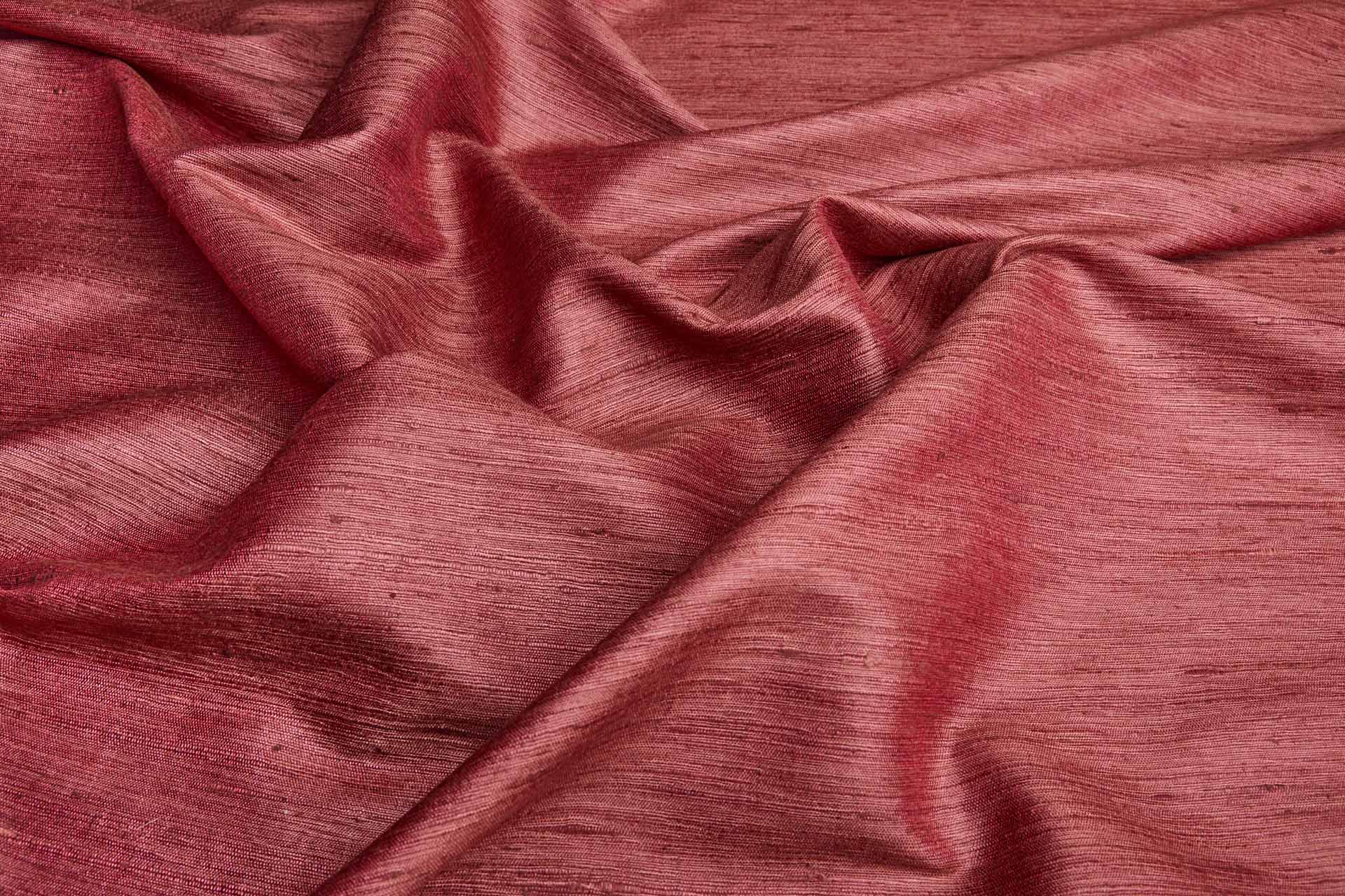Faded Burgundy Textured Raw Silk Tassar fabric, image 2 of 5