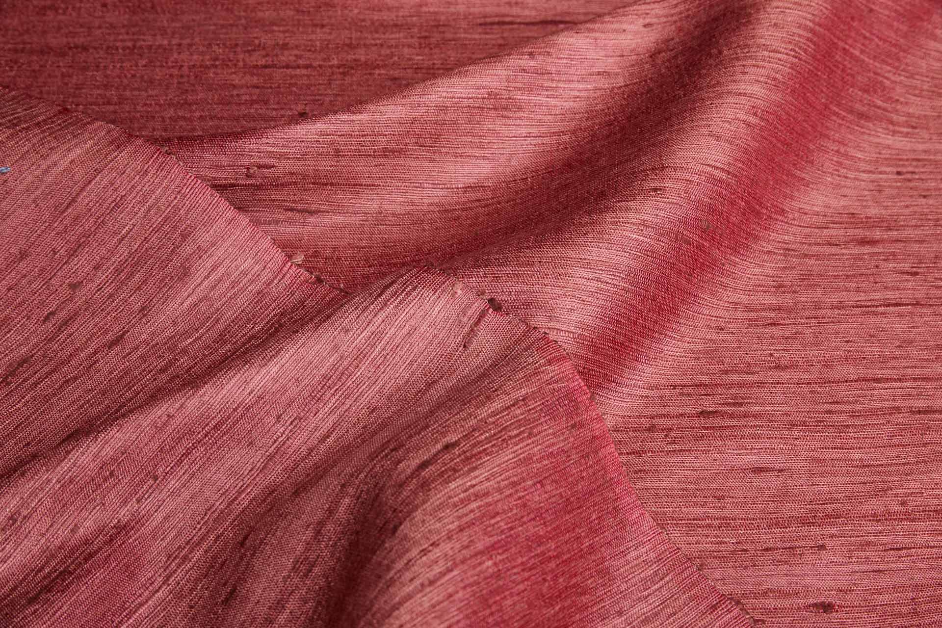 Faded Burgundy Textured Raw Silk Tassar fabric, image 4 of 5