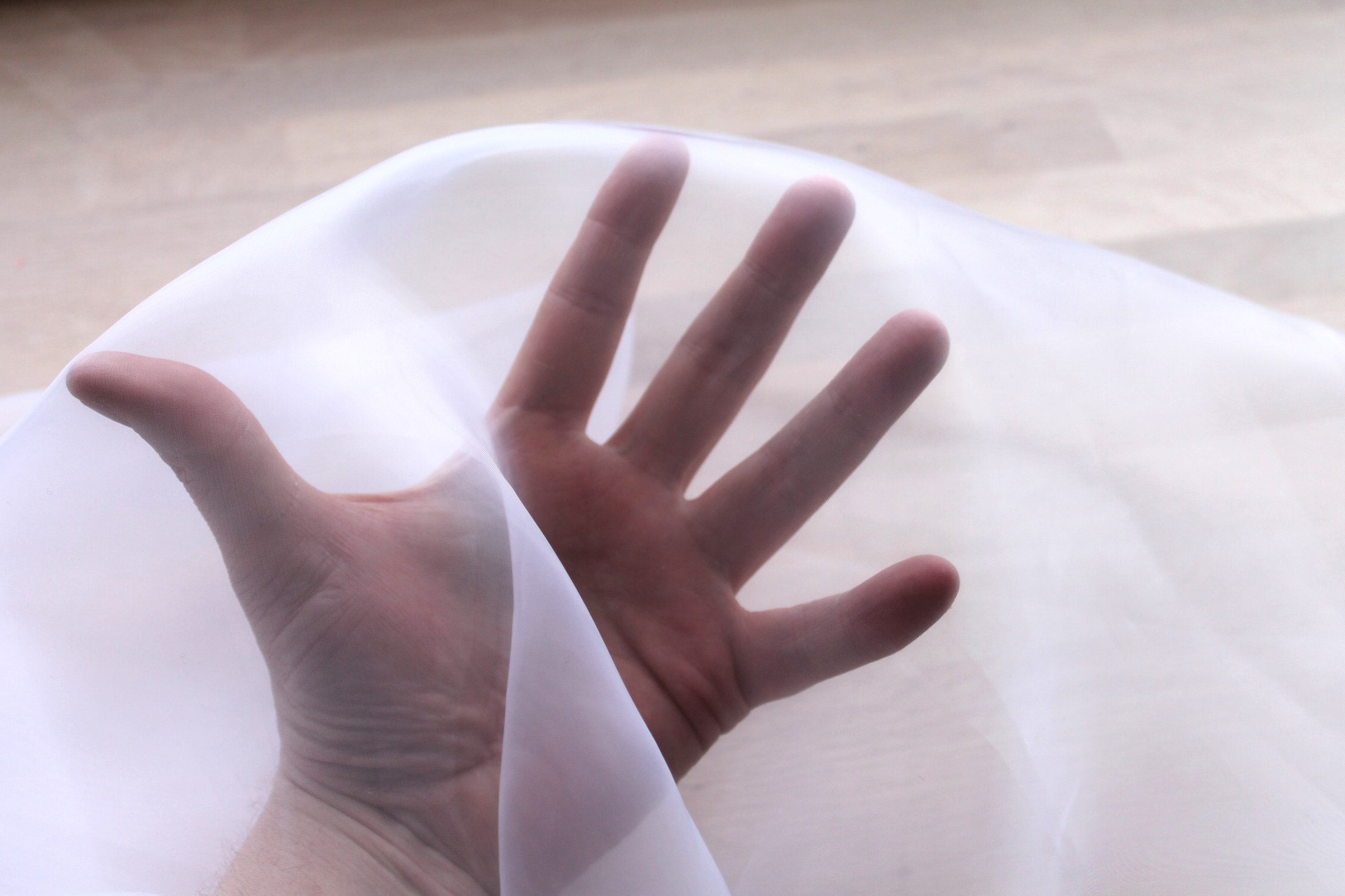 Polyester "Glass" Organza - White fabric, image 5 of 5