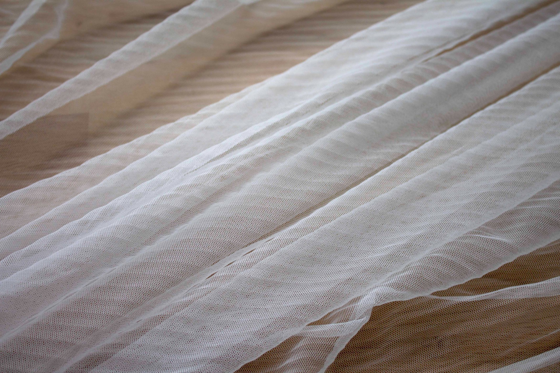 Pleated Soft Nylon Tulle - Ivory fabric, image 2 of 6