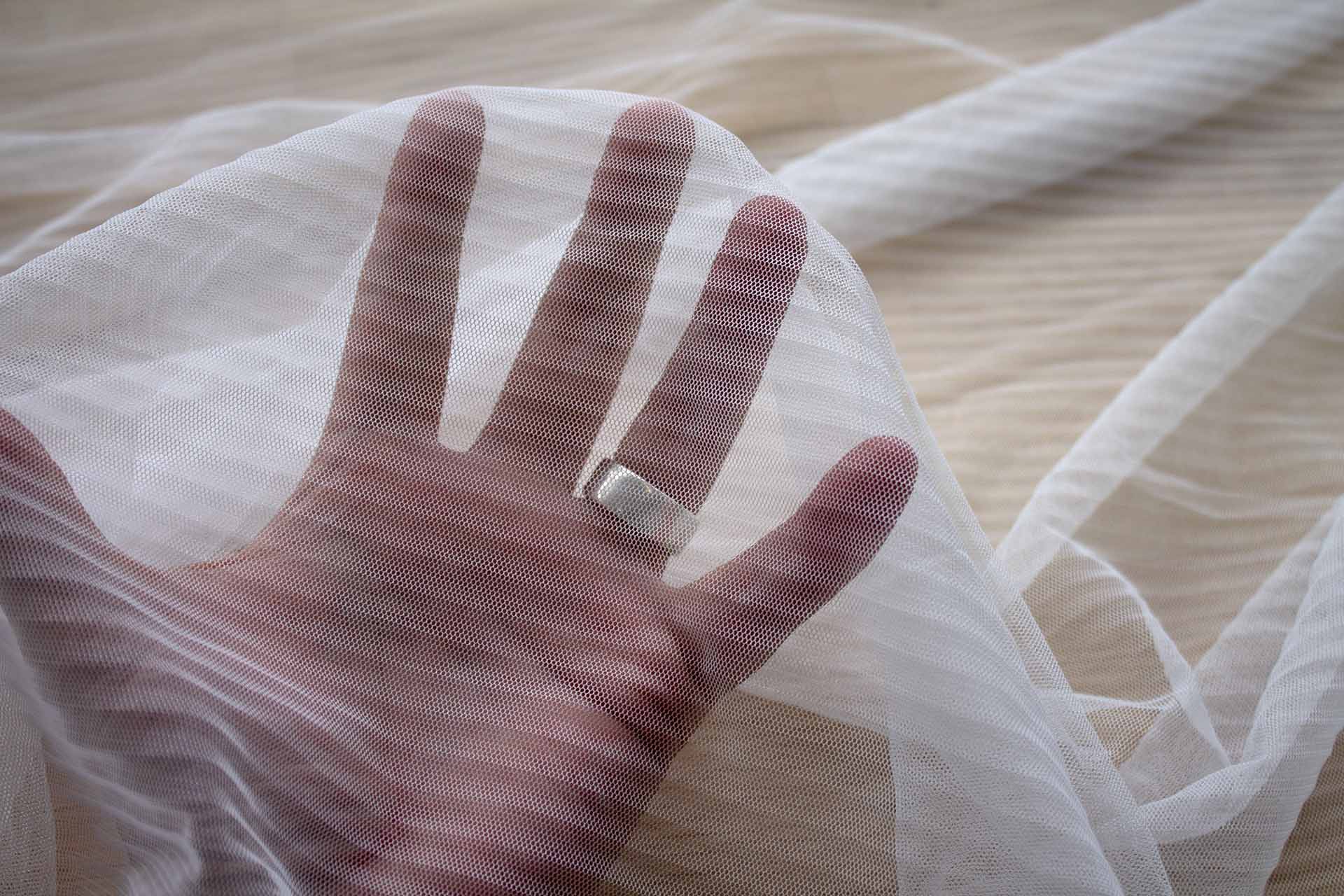 Pleated Soft Nylon Tulle - Ivory fabric, image 3 of 6