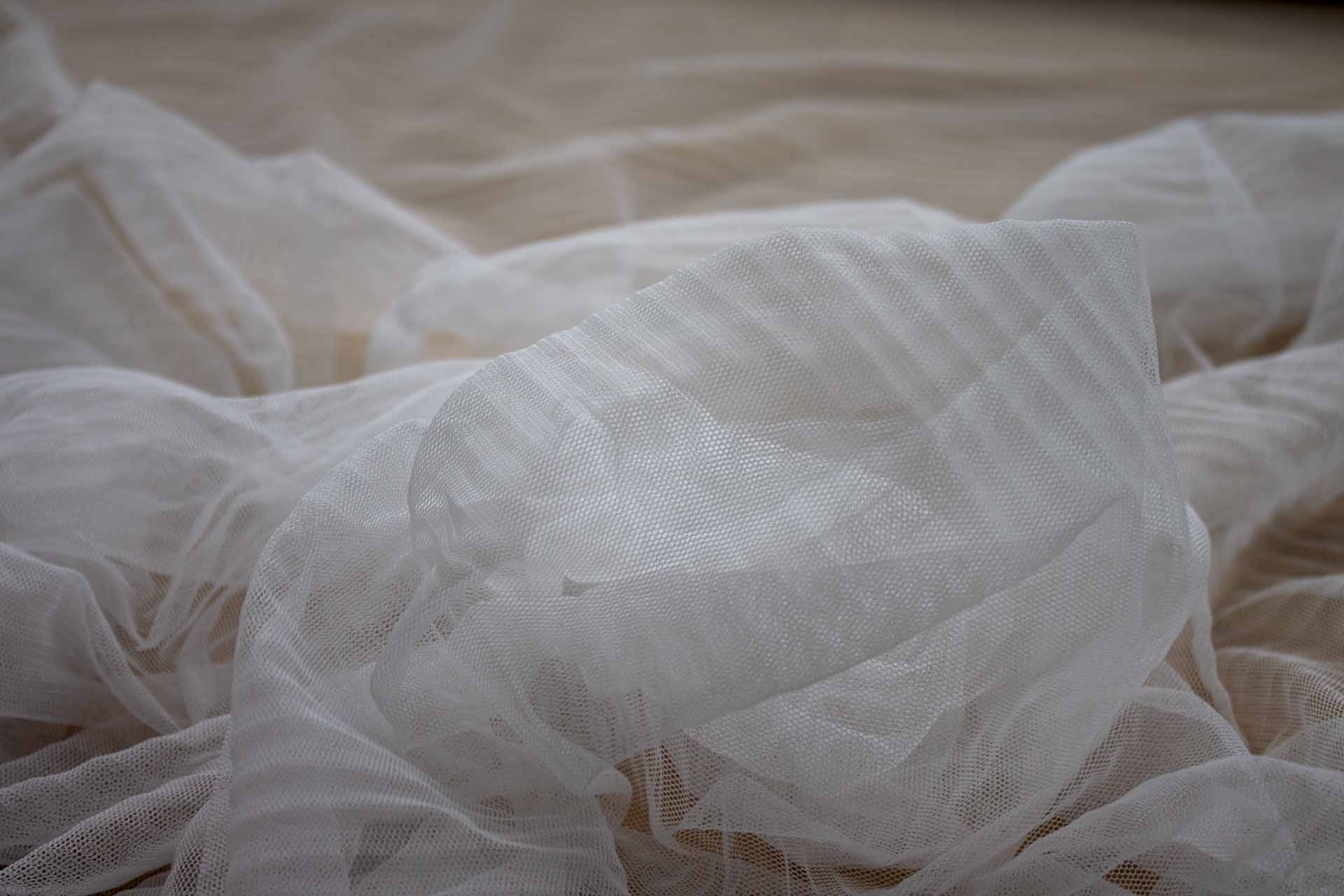 Pleated Soft Nylon Tulle - Ivory fabric, image 4 of 6