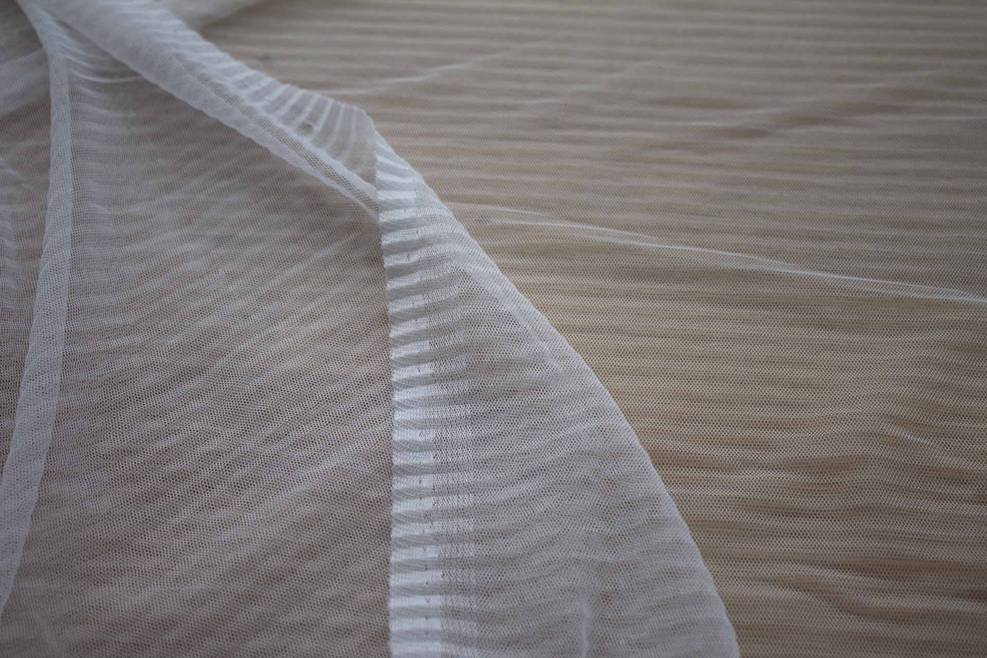 Pleated Soft Nylon Tulle - Ivory fabric