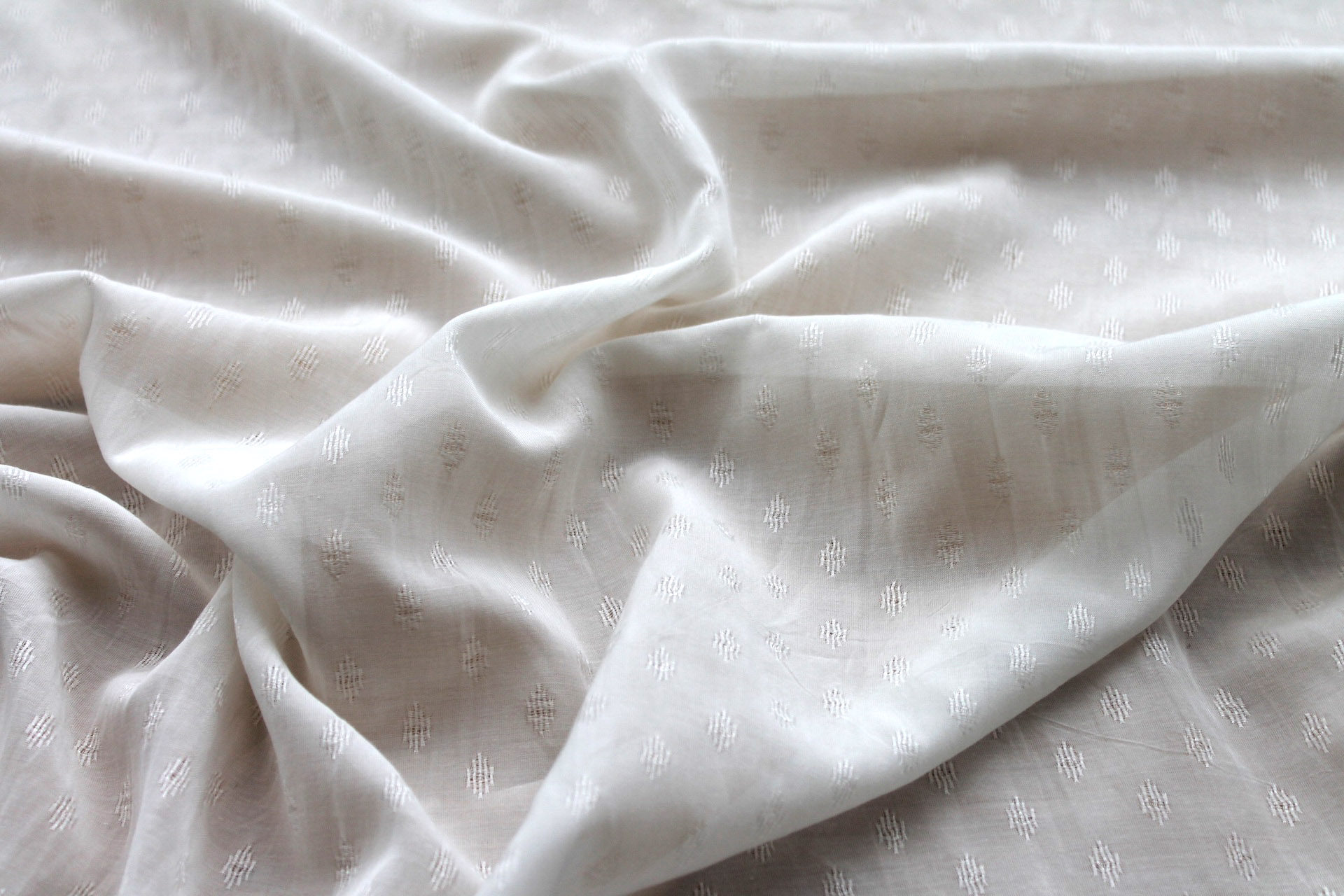 Bamboo Fibre Dobby Weave in Ivory fabric, image 2 of 5