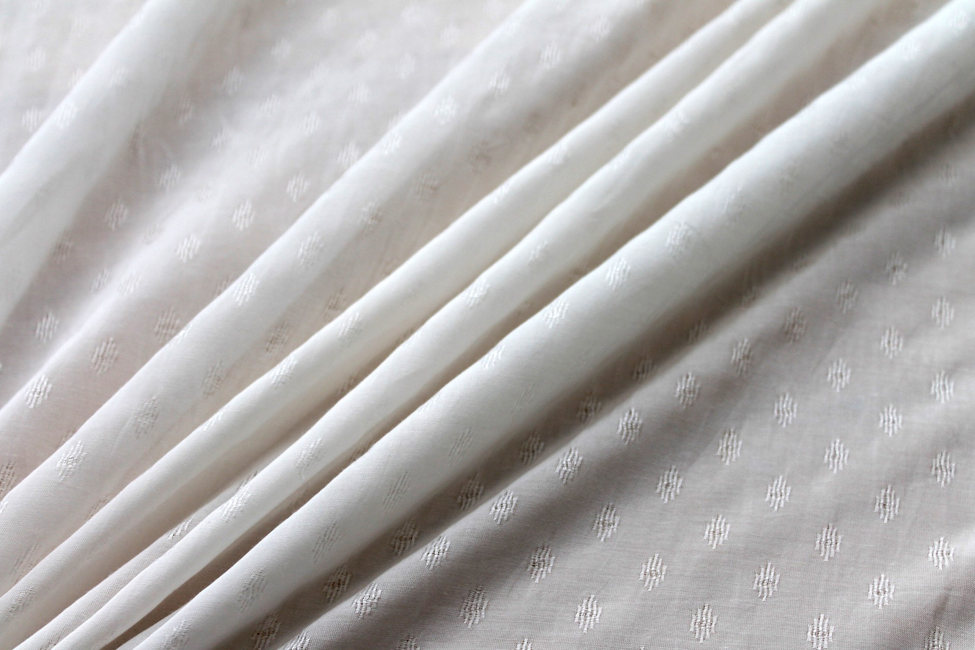 Bamboo Fibre Dobby Weave in Ivory fabric