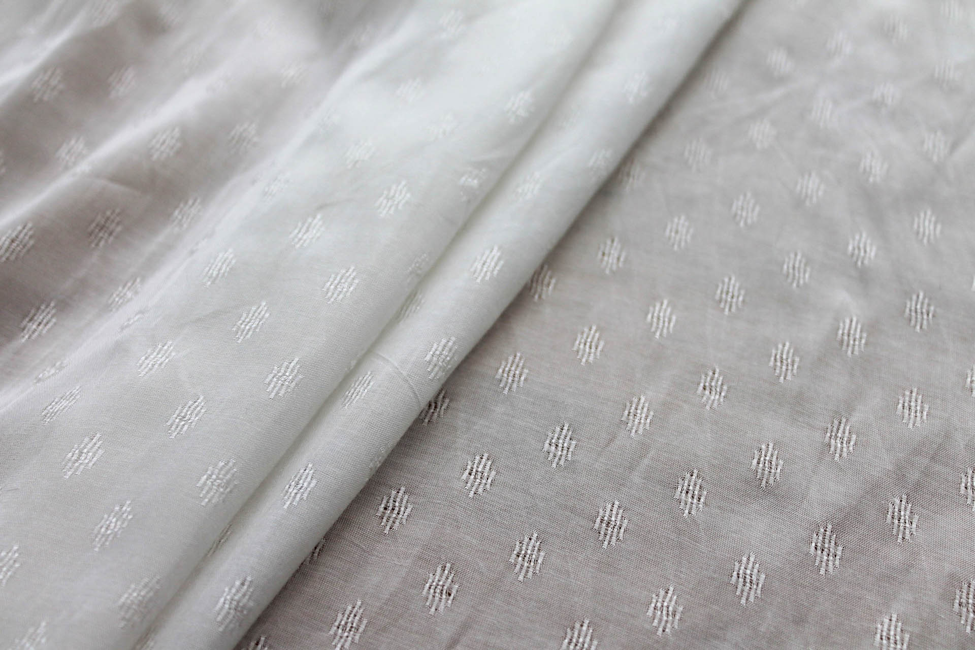 Bamboo Fibre Dobby Weave in Ivory fabric, image 4 of 5